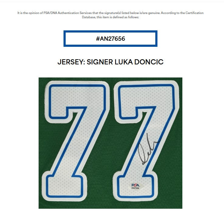 Luka Doncic Autographed Signed Dallas Mavericks Jersey Psa Certified