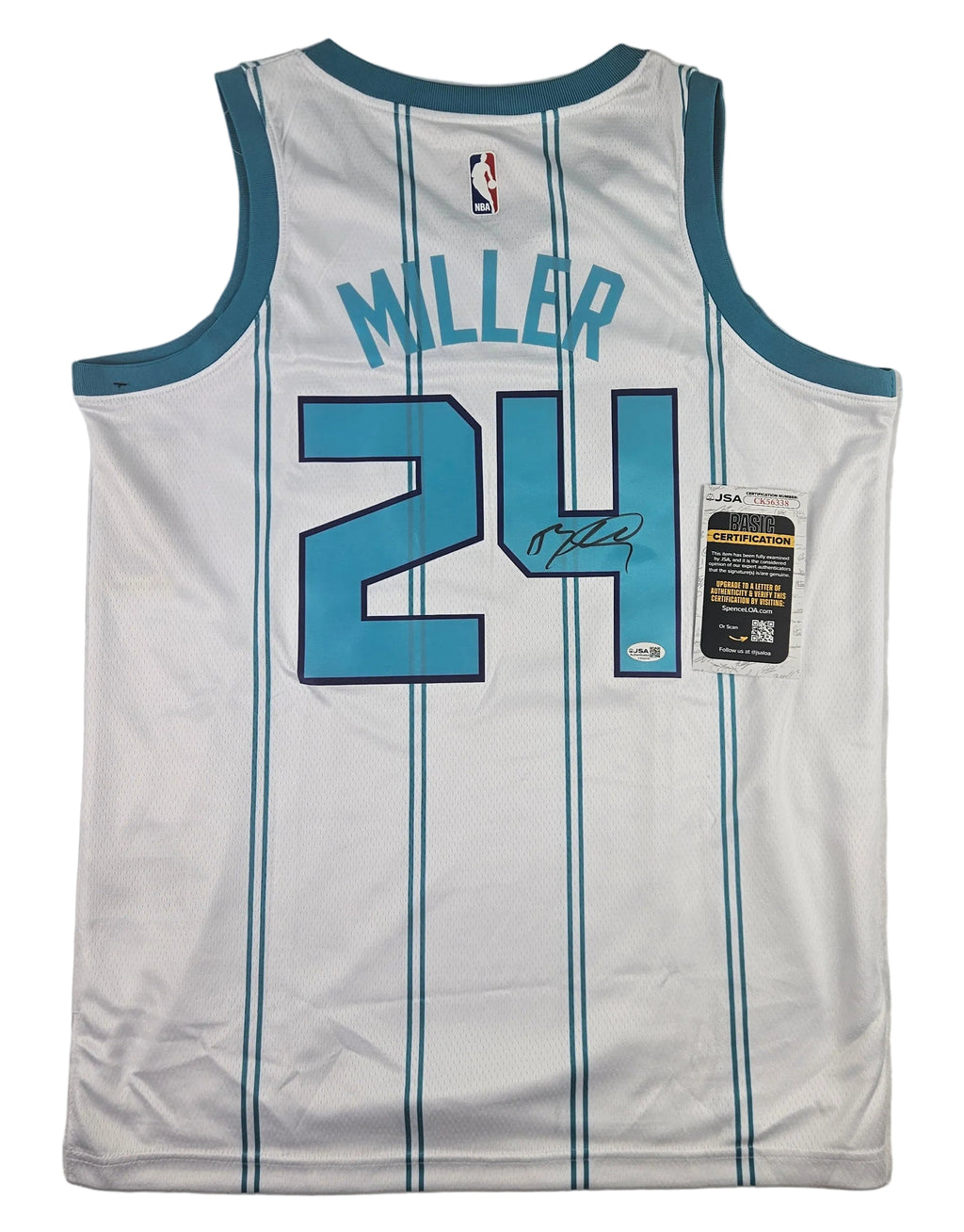 Brandon Miller Signed Autographed Charlotte Hornets White Jersey JSA COA
