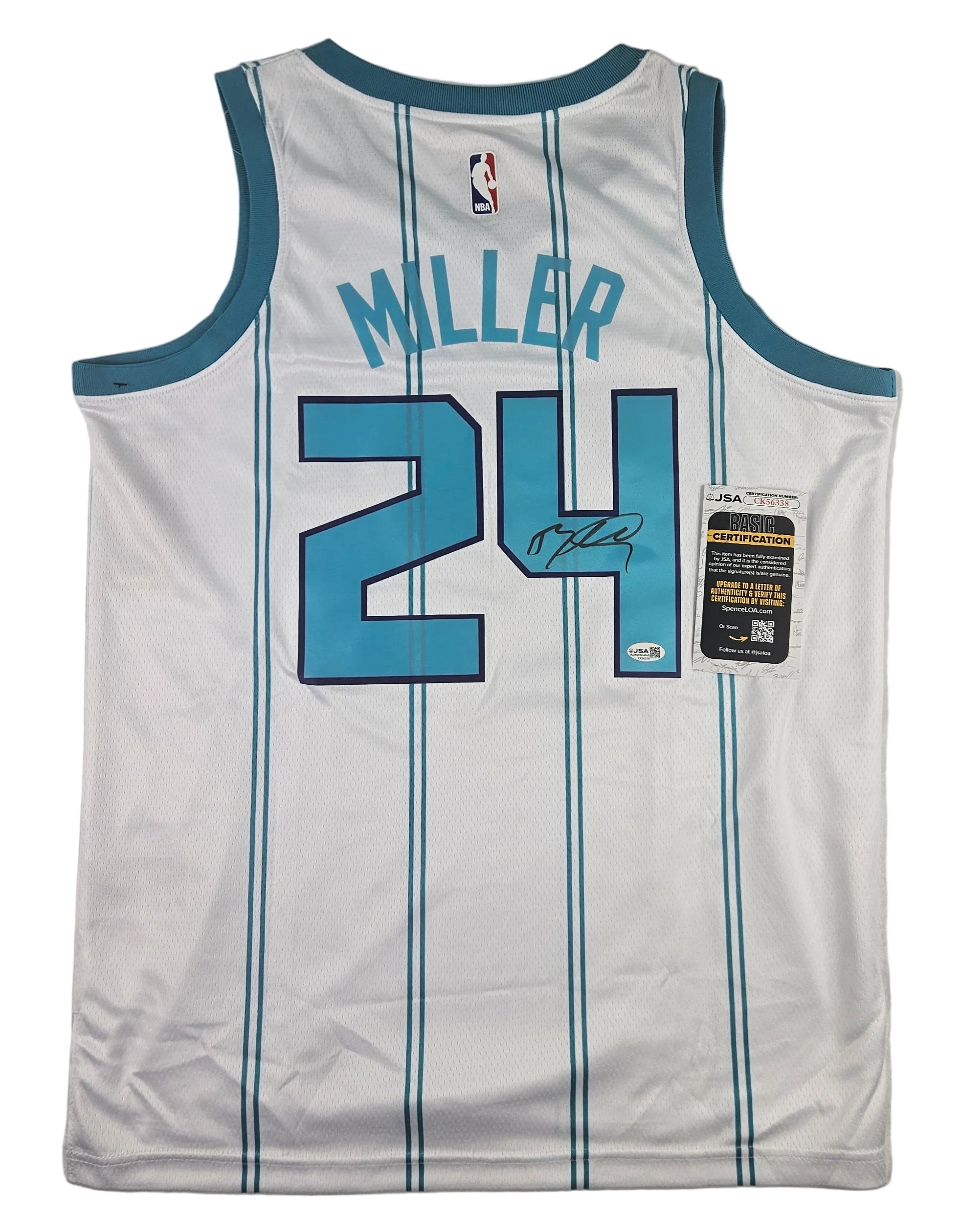 Brandon Miller Signed Autographed Charlotte Hornets White Jersey JSA COA