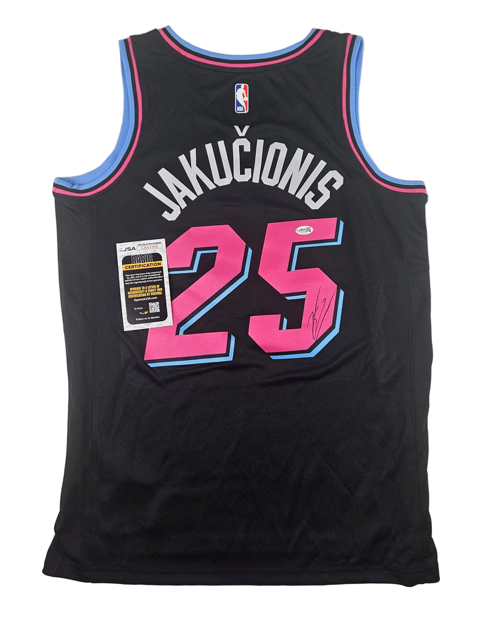 Kasparas Jakucionis Signed Autographed Miami Heat Jersey JSA COA