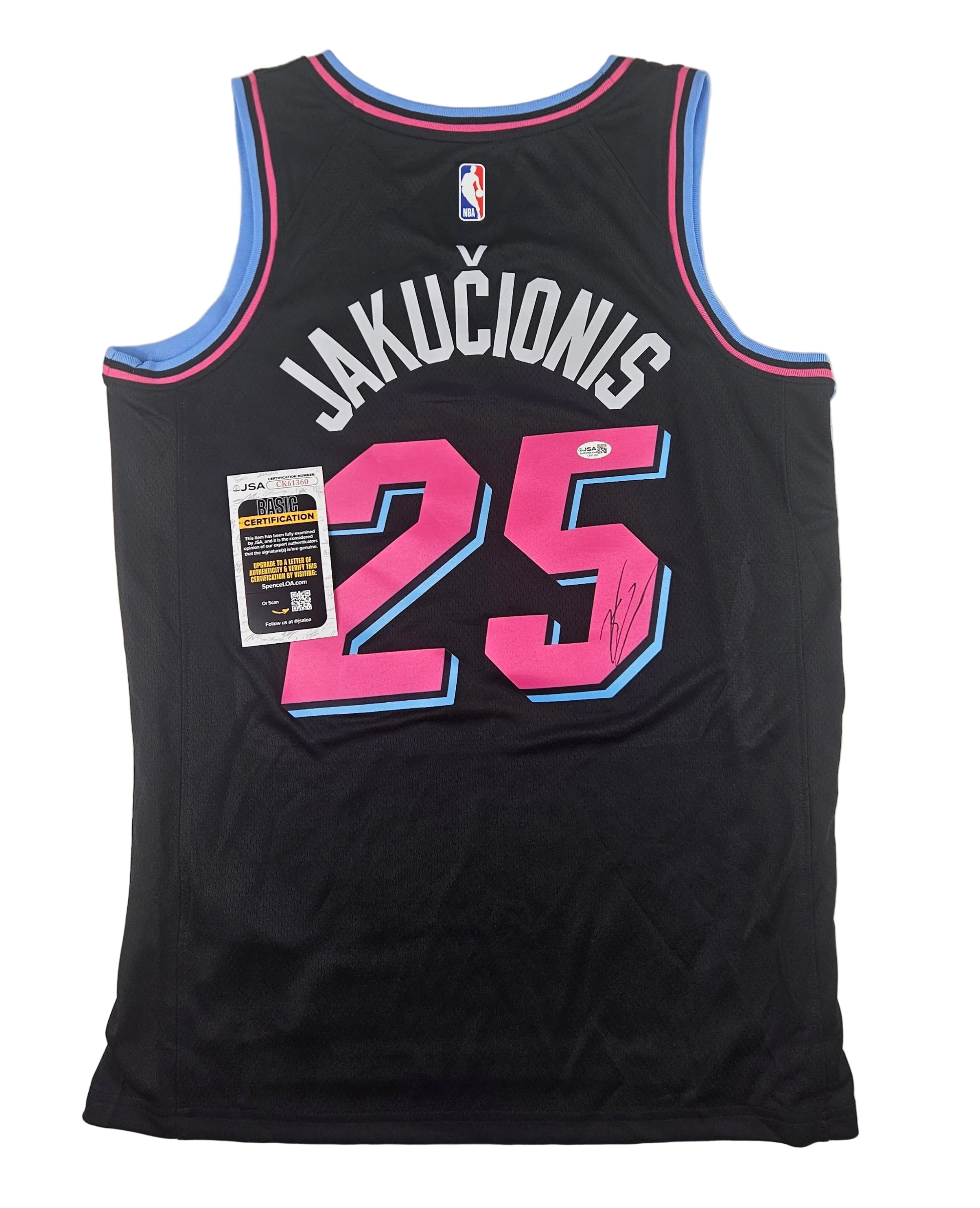 Kasparas Jakucionis Signed Autographed Miami Heat Jersey JSA COA