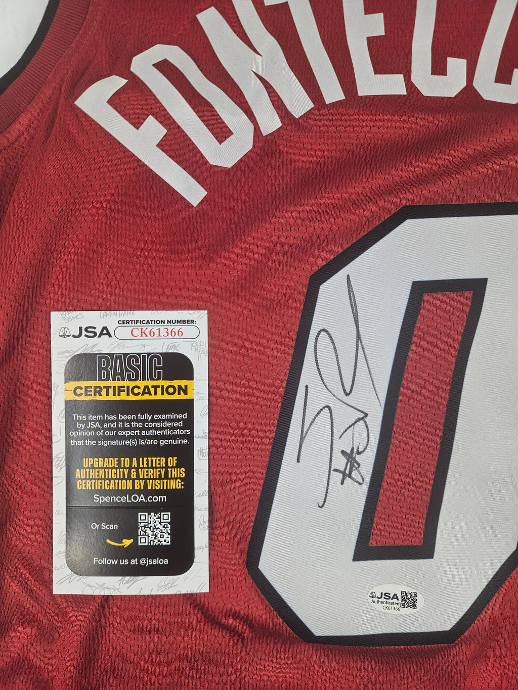 Simone Fontecchio Signed Autographed Miami Heat Red Jersey JSA COA