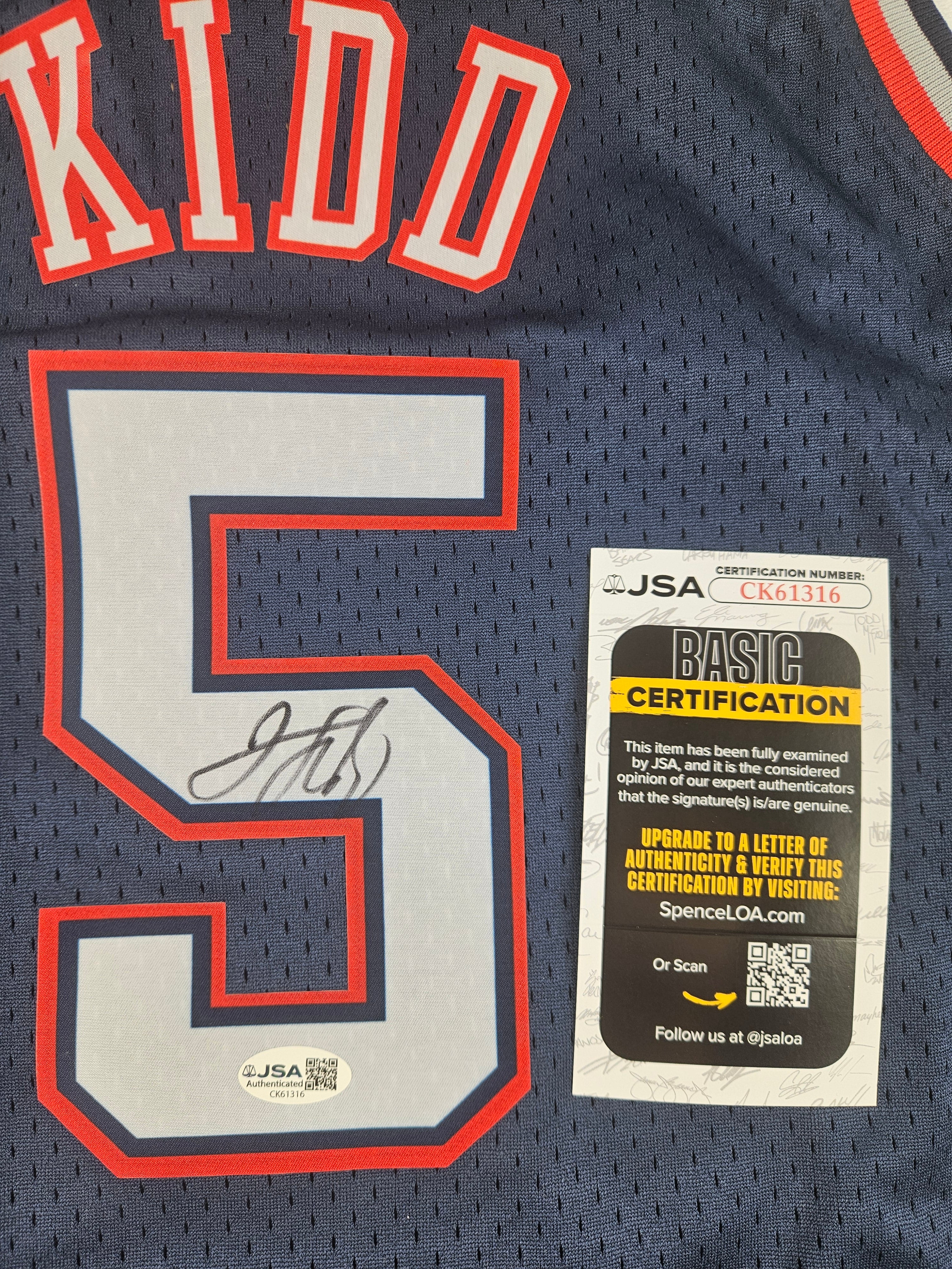 Jason Kidd Signed Autographed New Jersey Nets Jersey JSA COA