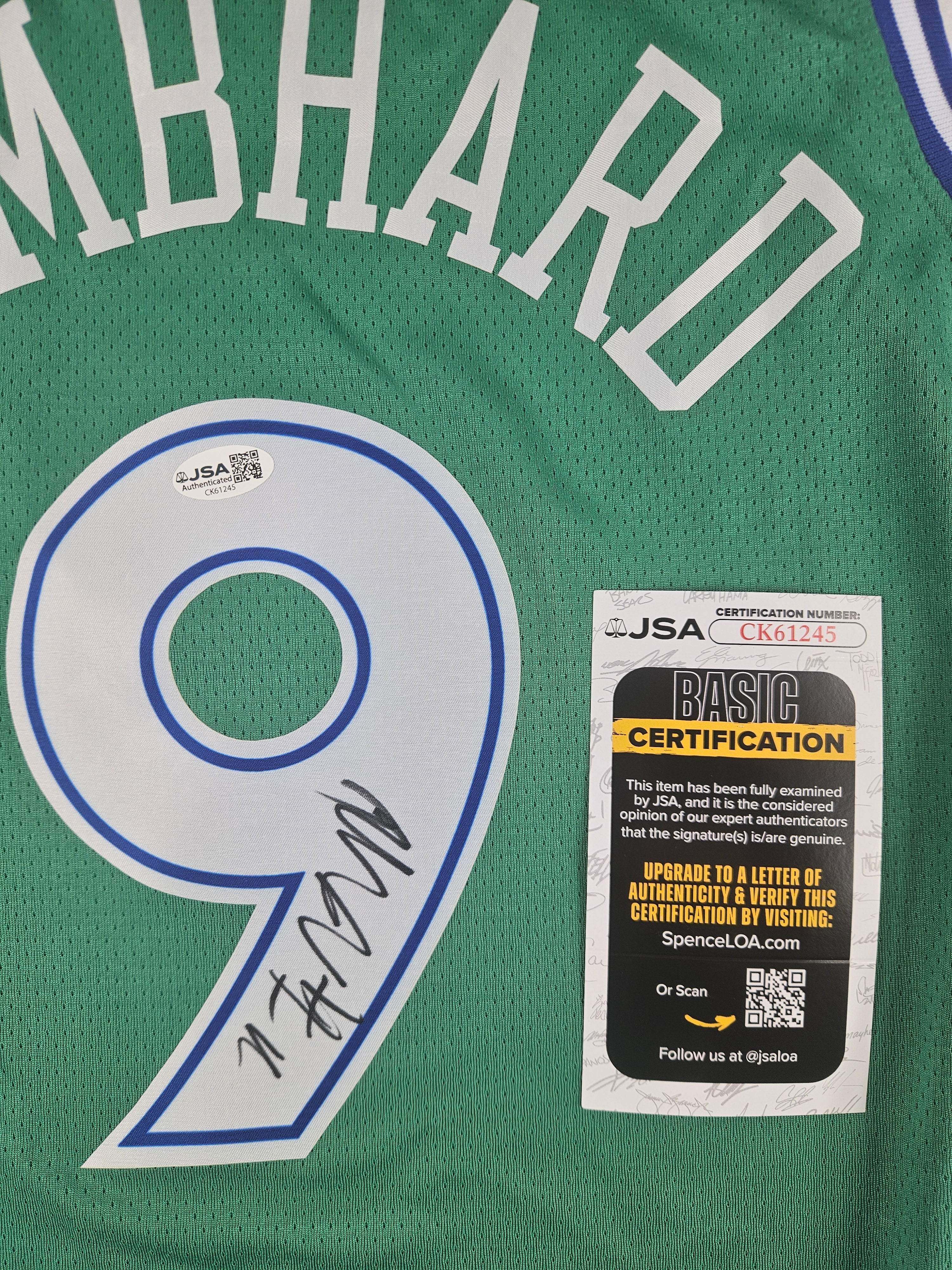 Ryan Nembhard Signed Autographed Dallas Mavericks Green Jersey JSA COA