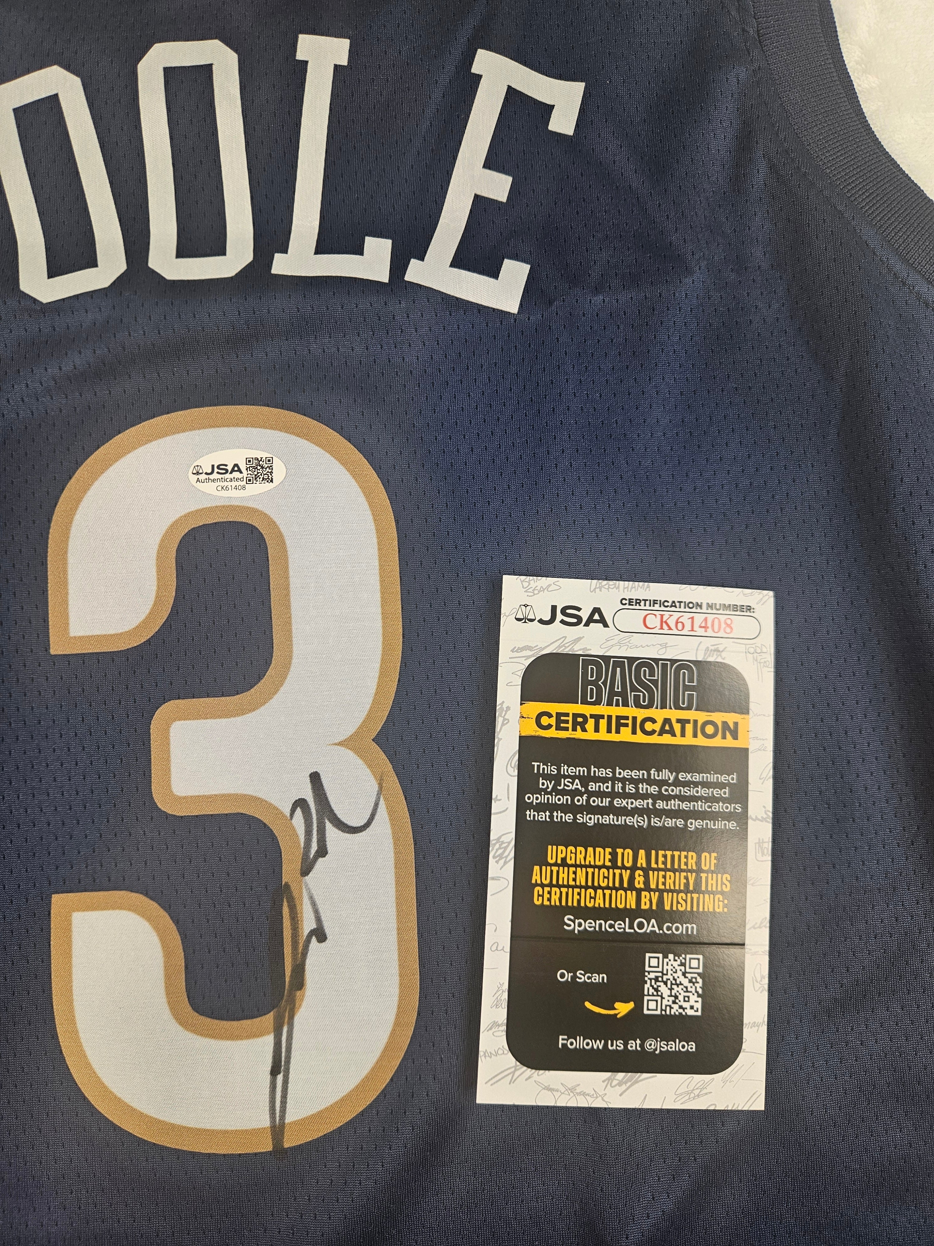 Jordan Poole Signed Autographed New Orleans Pelicans Blue Jersey JSA COA