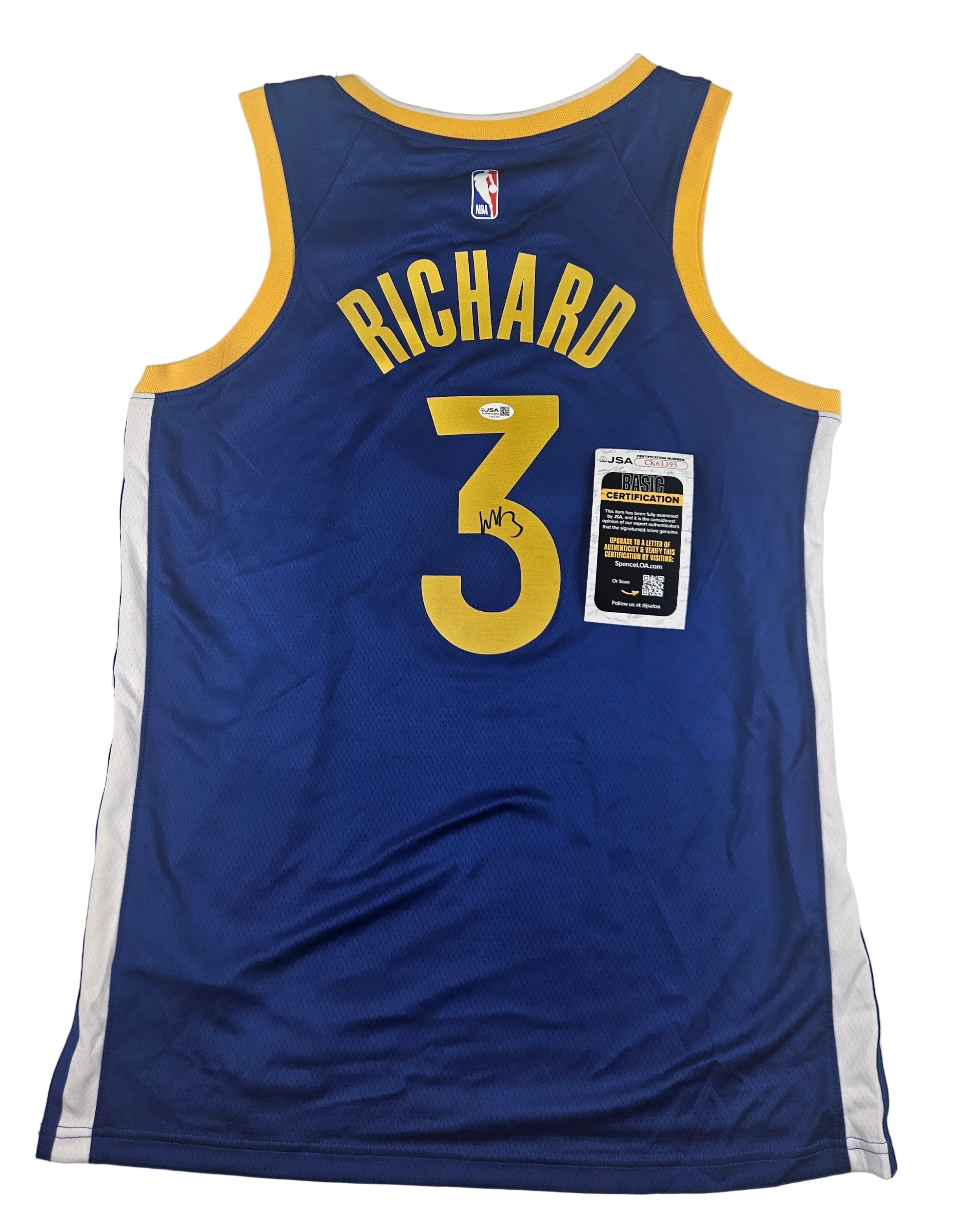 Will Richard Signed Autographed Golden State Warriors Jersey JSA COA