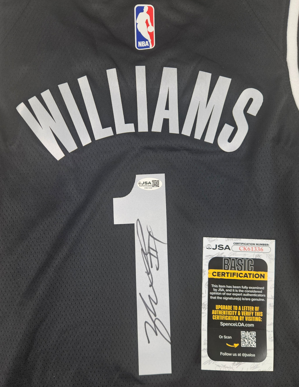 Ziaire Williams Signed Autographed Jersey Brooklyn Nets JSA COA