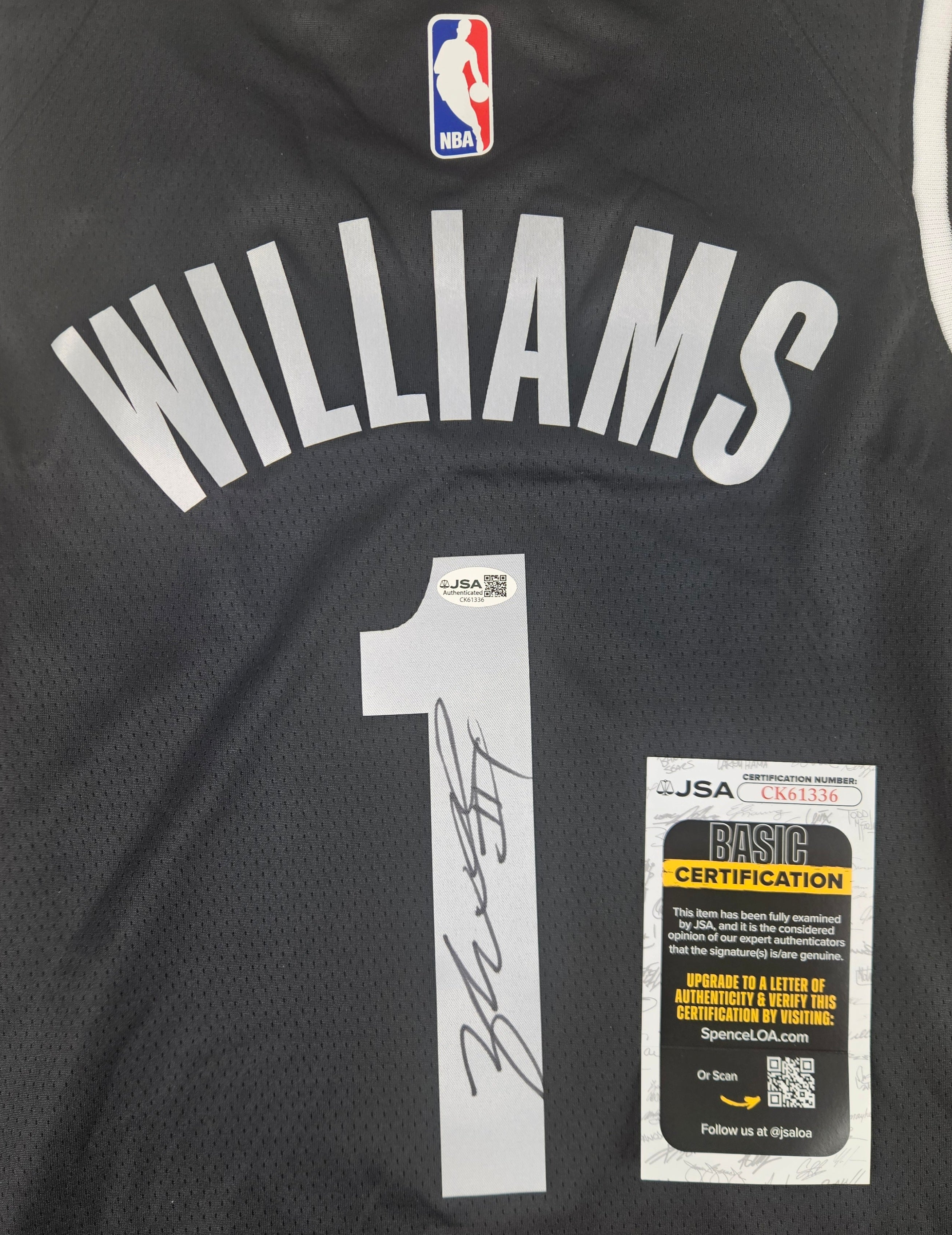 Ziaire Williams Signed Autographed Jersey Brooklyn Nets JSA COA