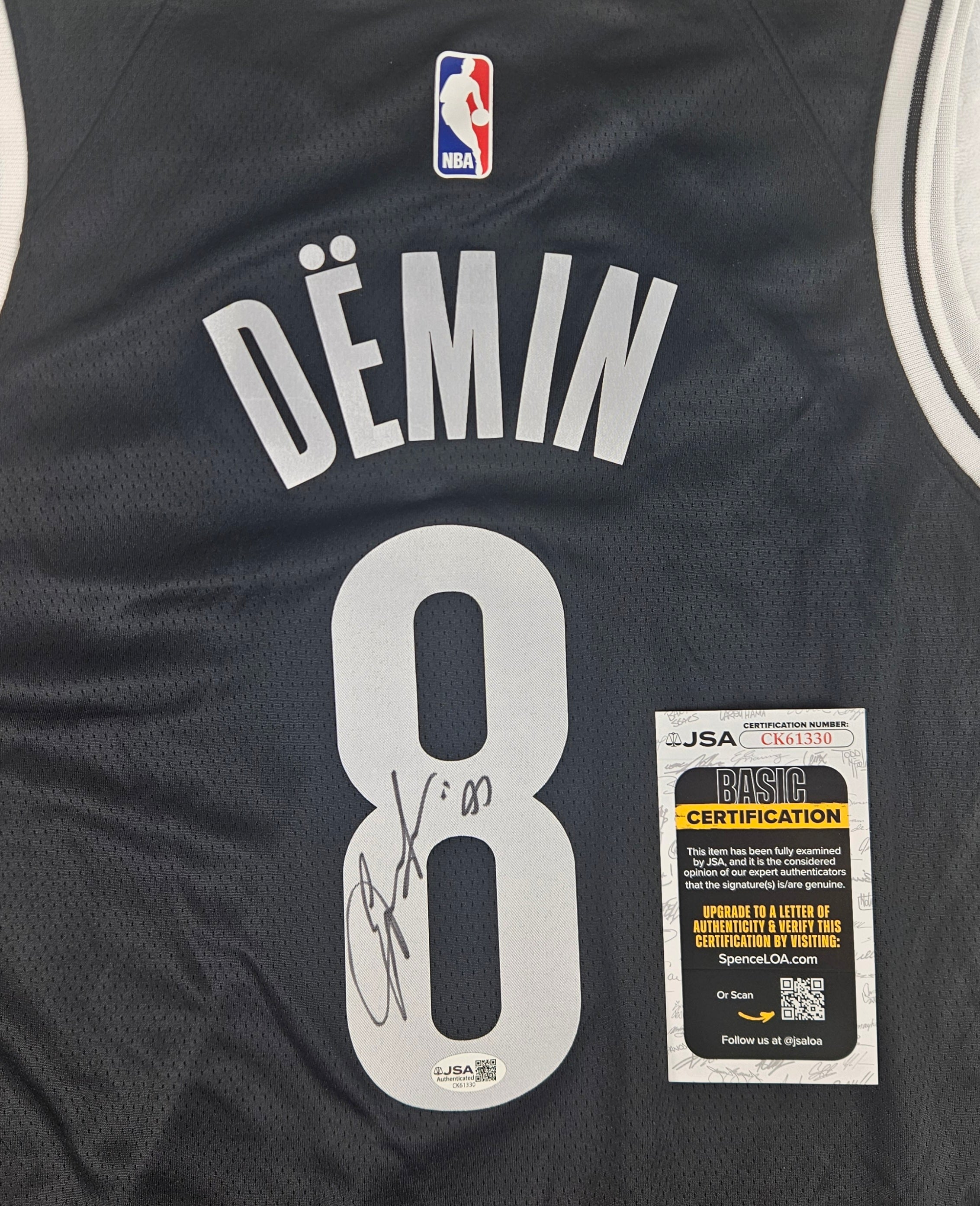 Egor Demin Signed Autographed Brooklyn Nets Jersey JSA COA