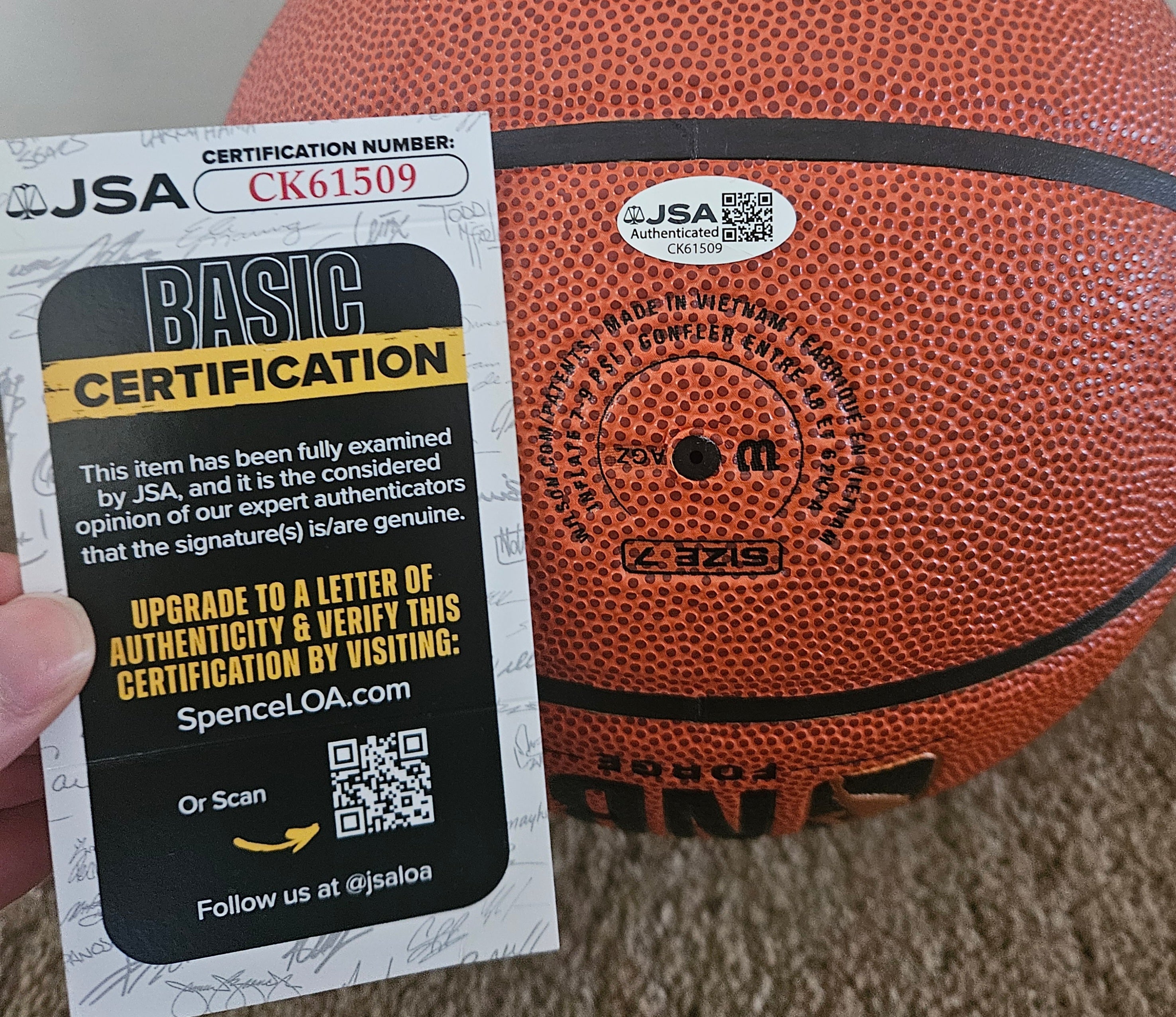 Brandin Podziemski Golden State Signed Autographed Basketball JSA COA