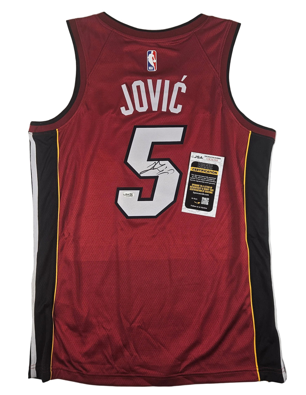 Nikola Jovic Signed Autographed Miami Heat Red Jersey JSA COA