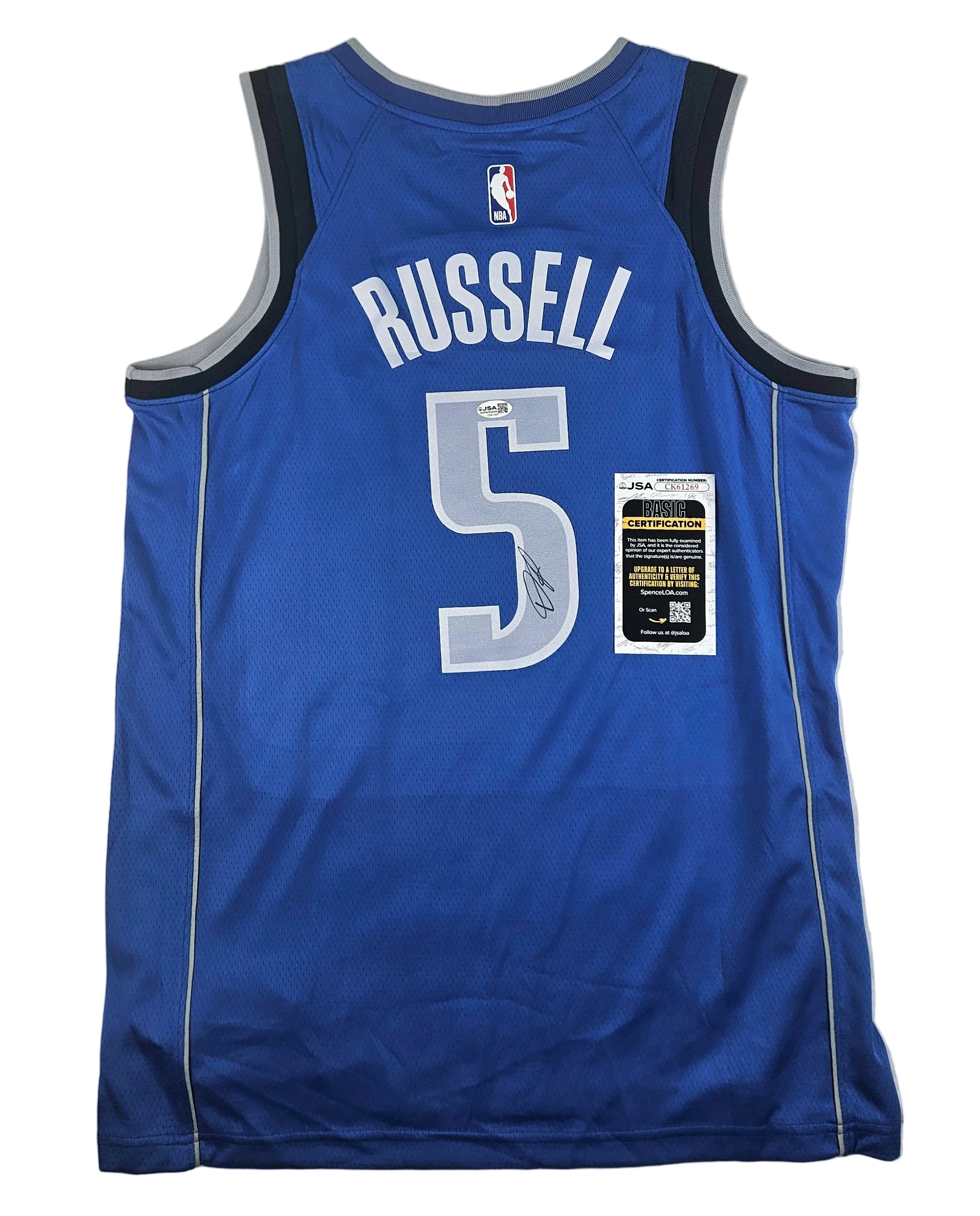 D'Angelo Russell Signed Autographed Dallas Mavericks Jersey JSA COA