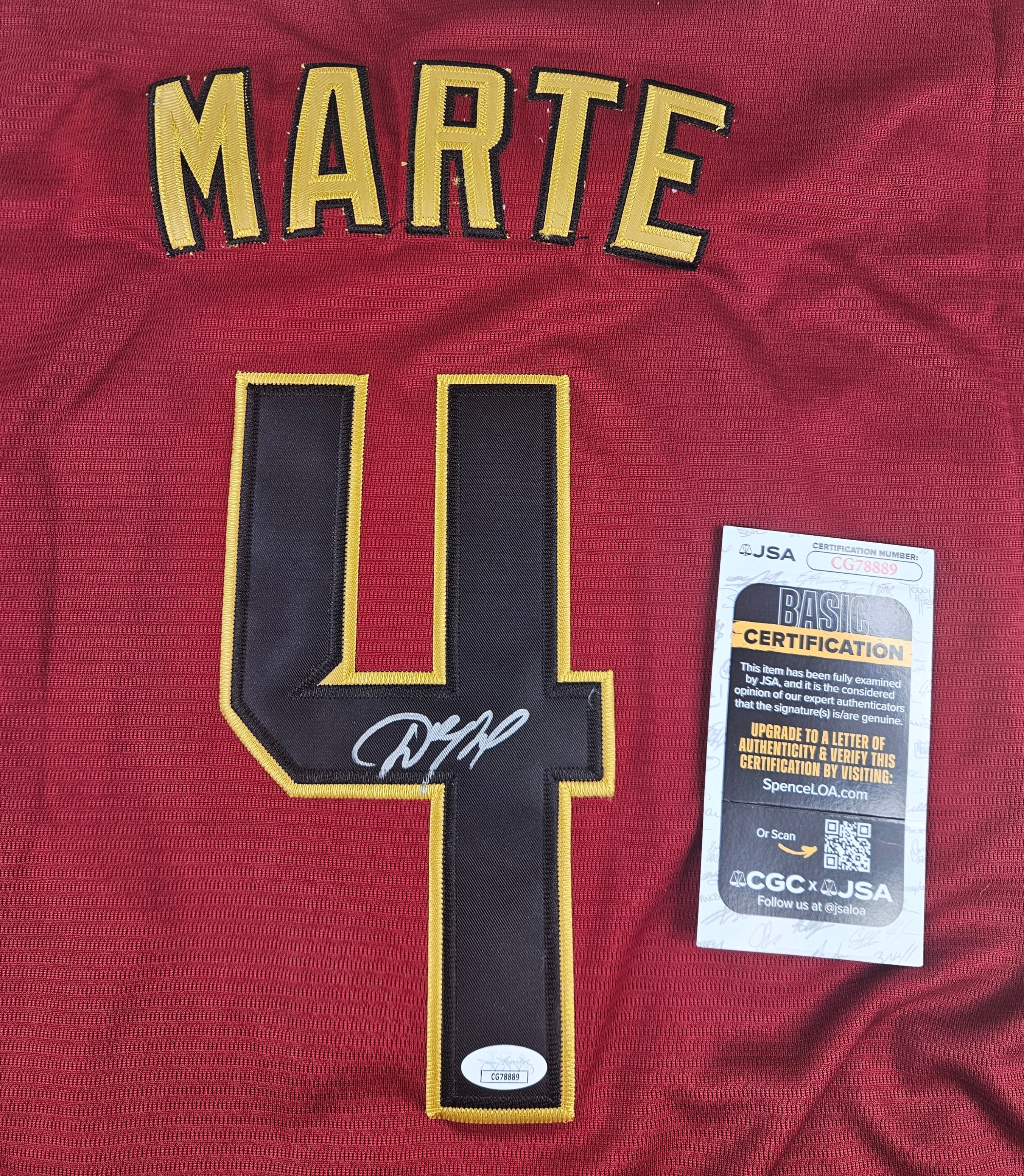 Ketel Marte Signed Autographed Arizona Diamondbacks Jersey JSA COA