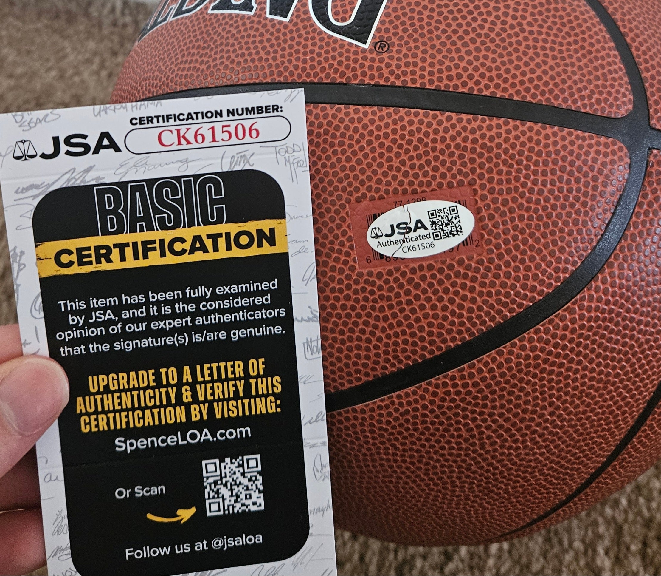 Steve Kerr Golden State Warriors Signed Autographed Basketball JSA COA