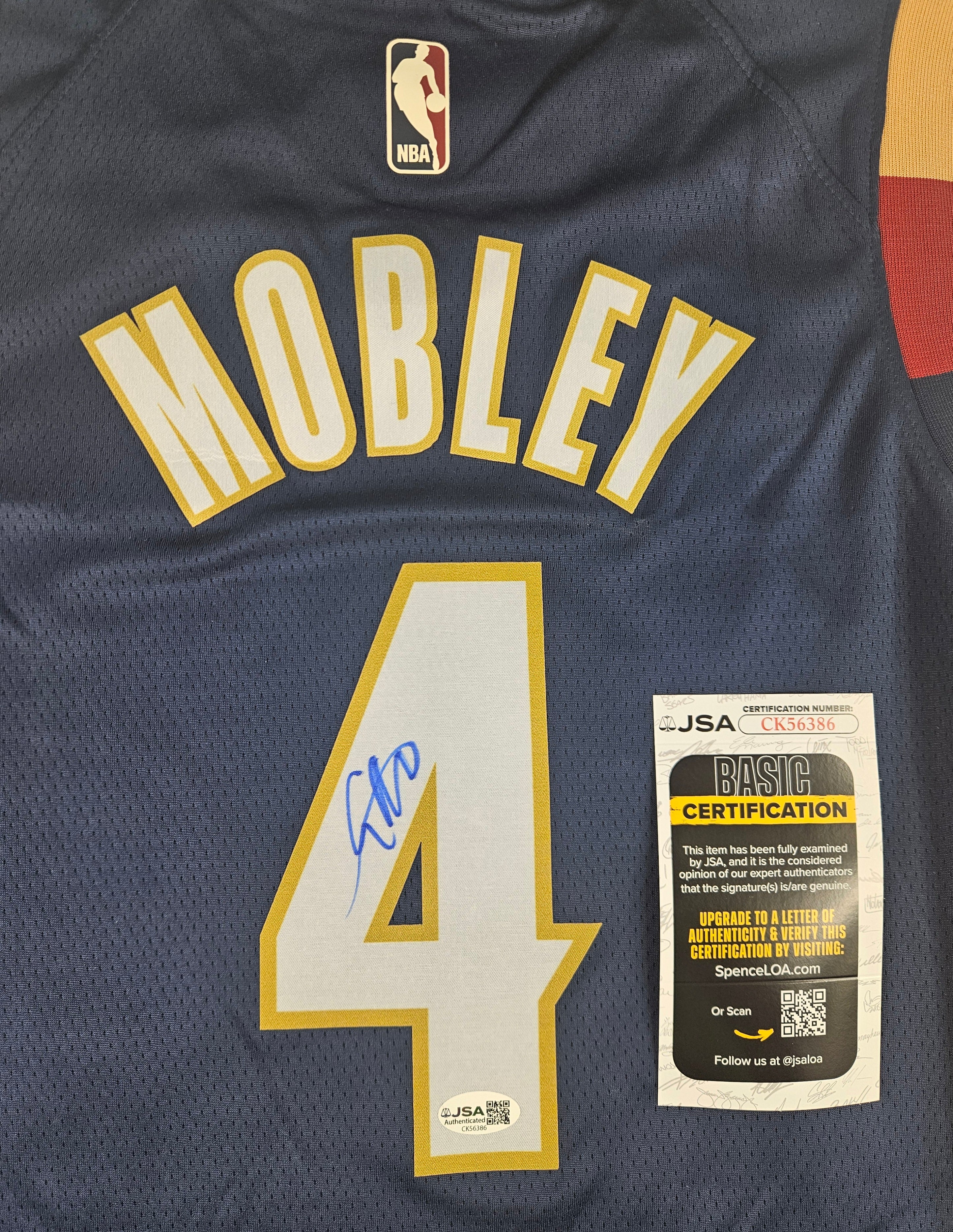 Evan Mobley Signed Autographed Jersey Cleveland Cavaliers JSA COA