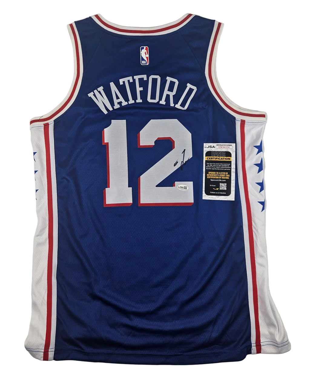 Trendon Watford Signed Autographed Philadelphia 76ers Jersey JSA COA