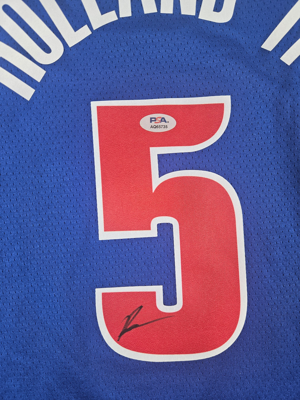 Ron Holland Signed Autographed Detroit Pistons Blue Jersey PSA Certified