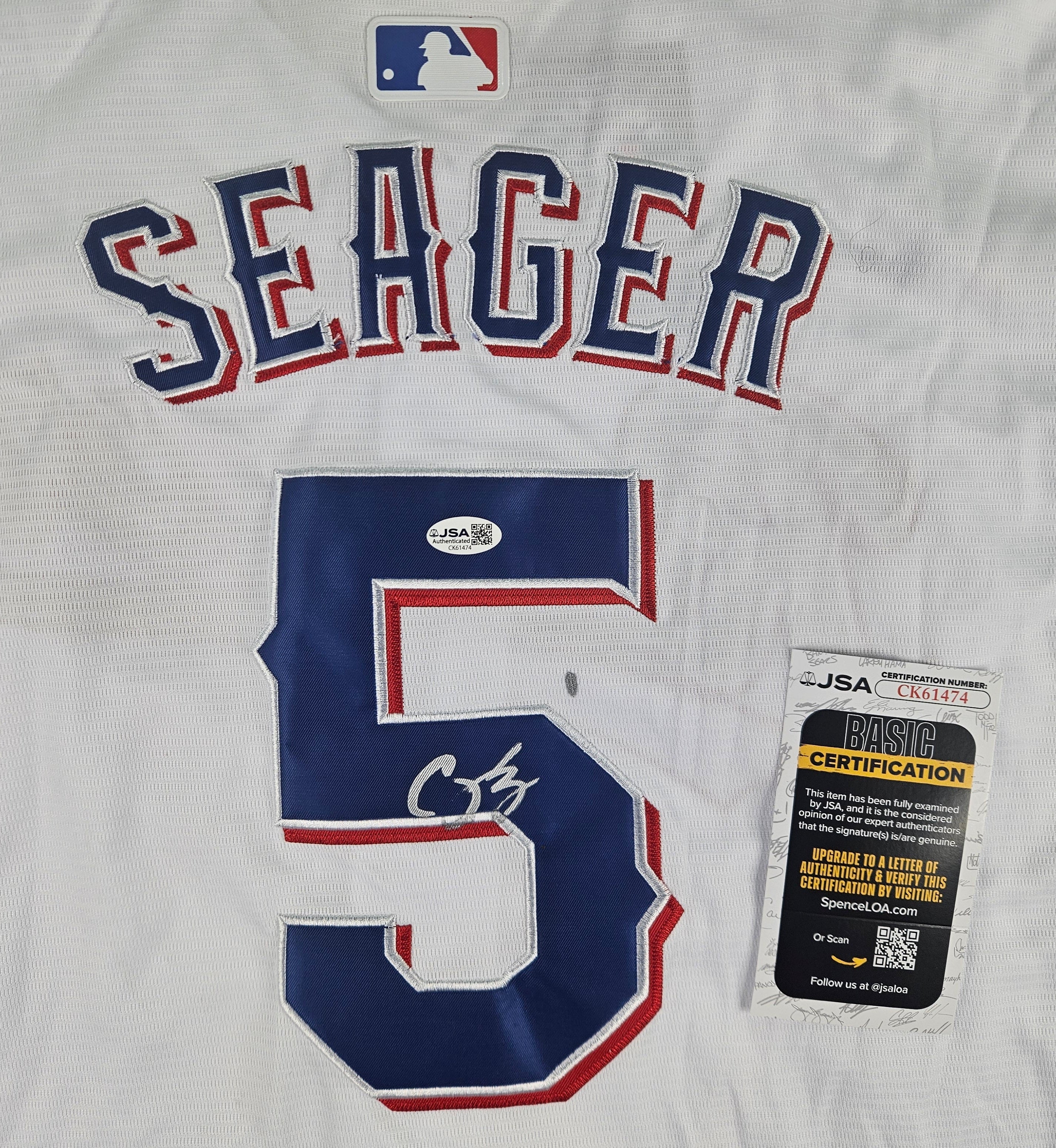 Corey Seager Signed Autographed Texas Rangers Jersey JSA COA