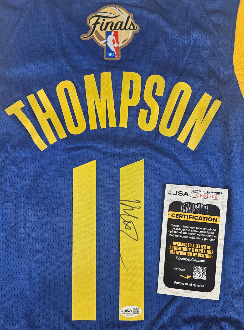 Klay Thompson Signed Autographed Golden State Warriors Blue Jersey JSA COA