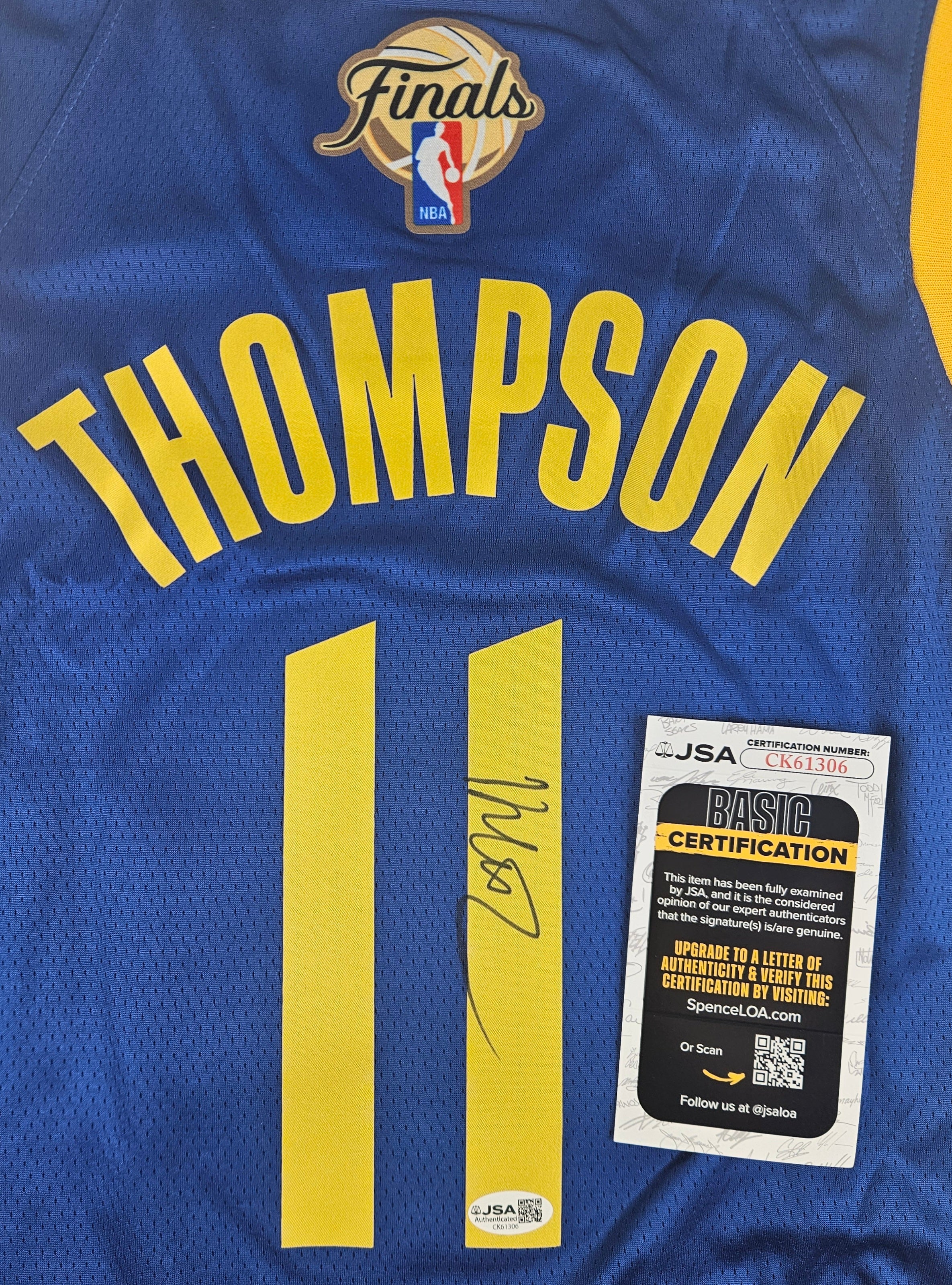 Klay Thompson Signed Autographed Golden State Warriors Blue Jersey JSA COA