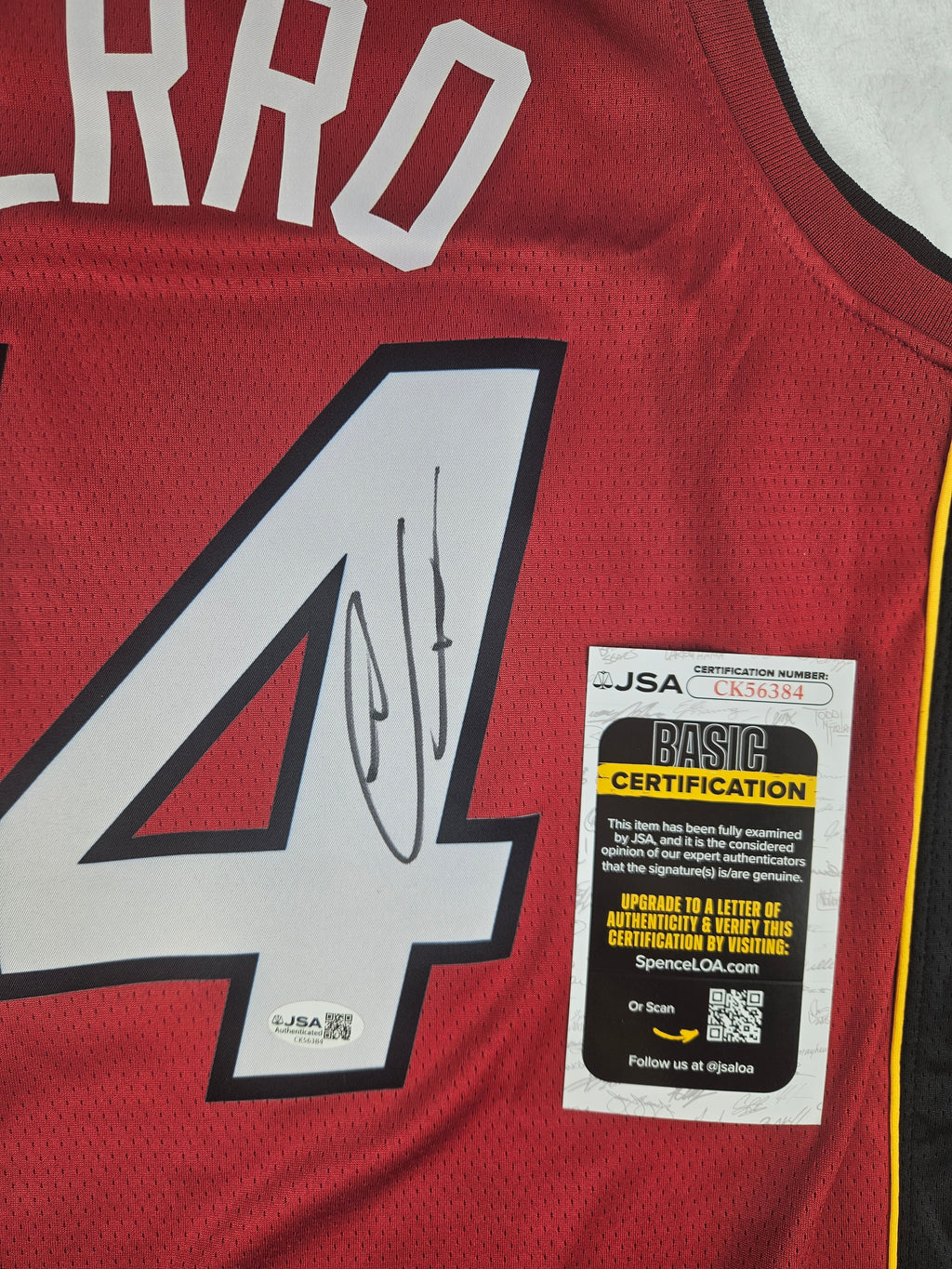 Tyler Herro Signed Autographed Miami Heat Red Jersey JSA COA