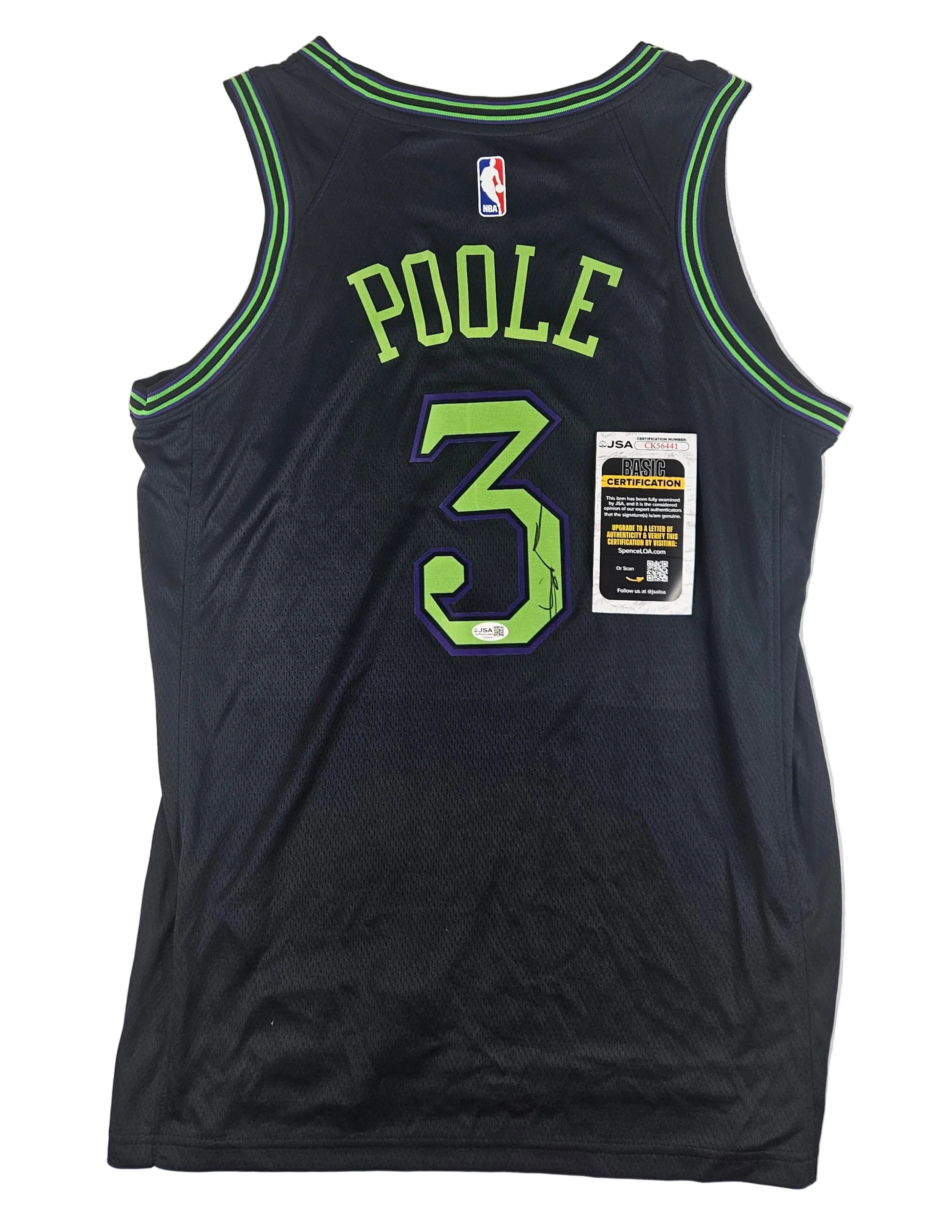 Jordan Poole Signed Autographed New Orleans Pelicans Jersey JSA COA