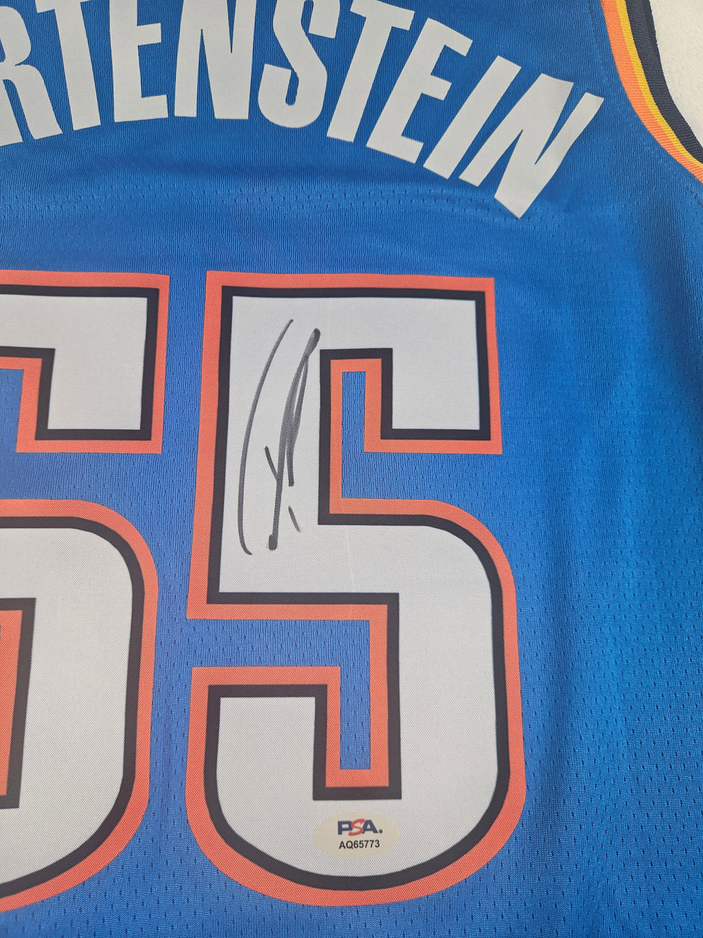 Isaiah Hartenstein Signed Autographed Oklahoma City Thunder Jersey PSA Certified