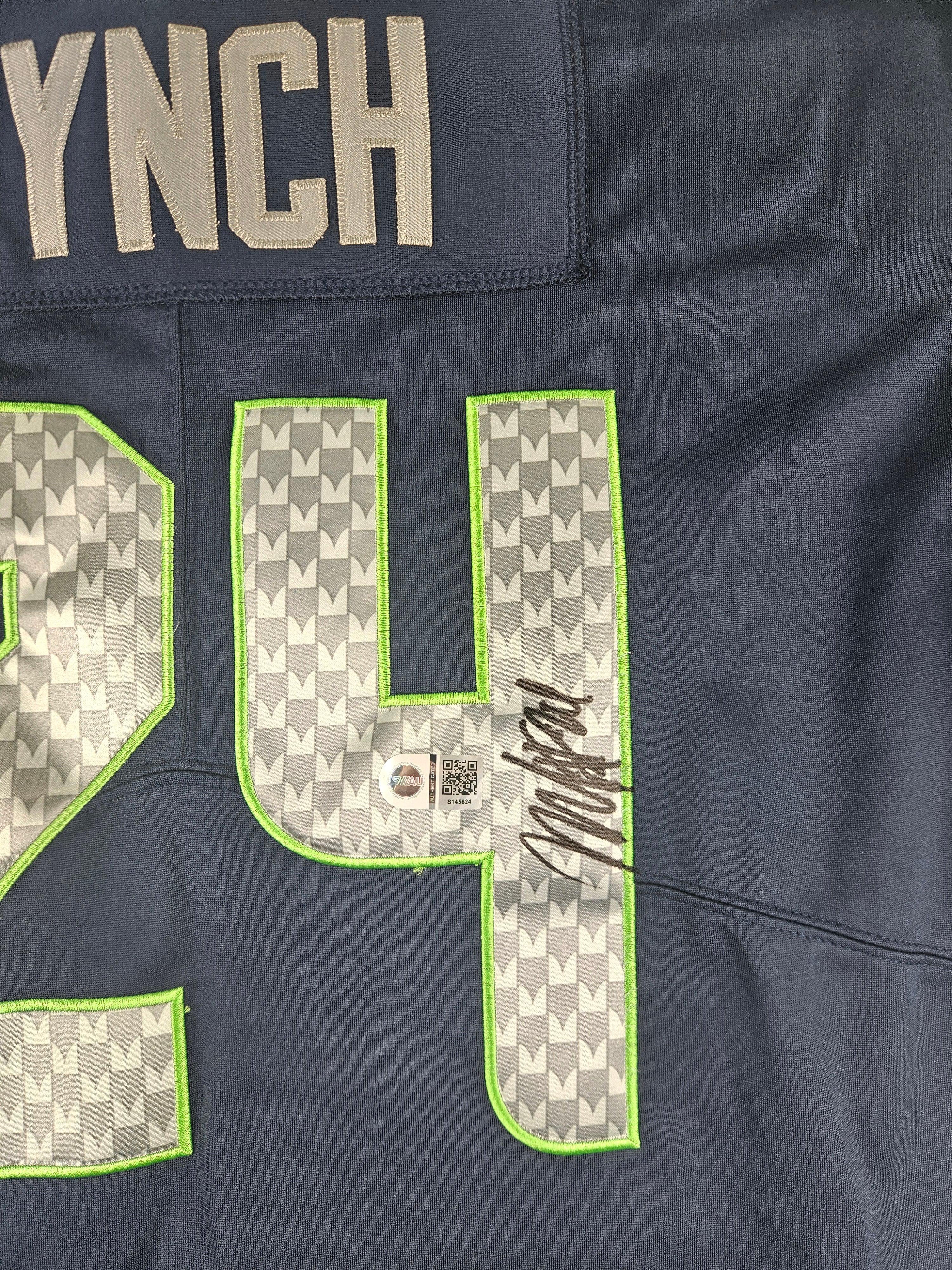 Marshawn Lynch Signed Autographed Seattle Seahawks Jersey Swau Certified