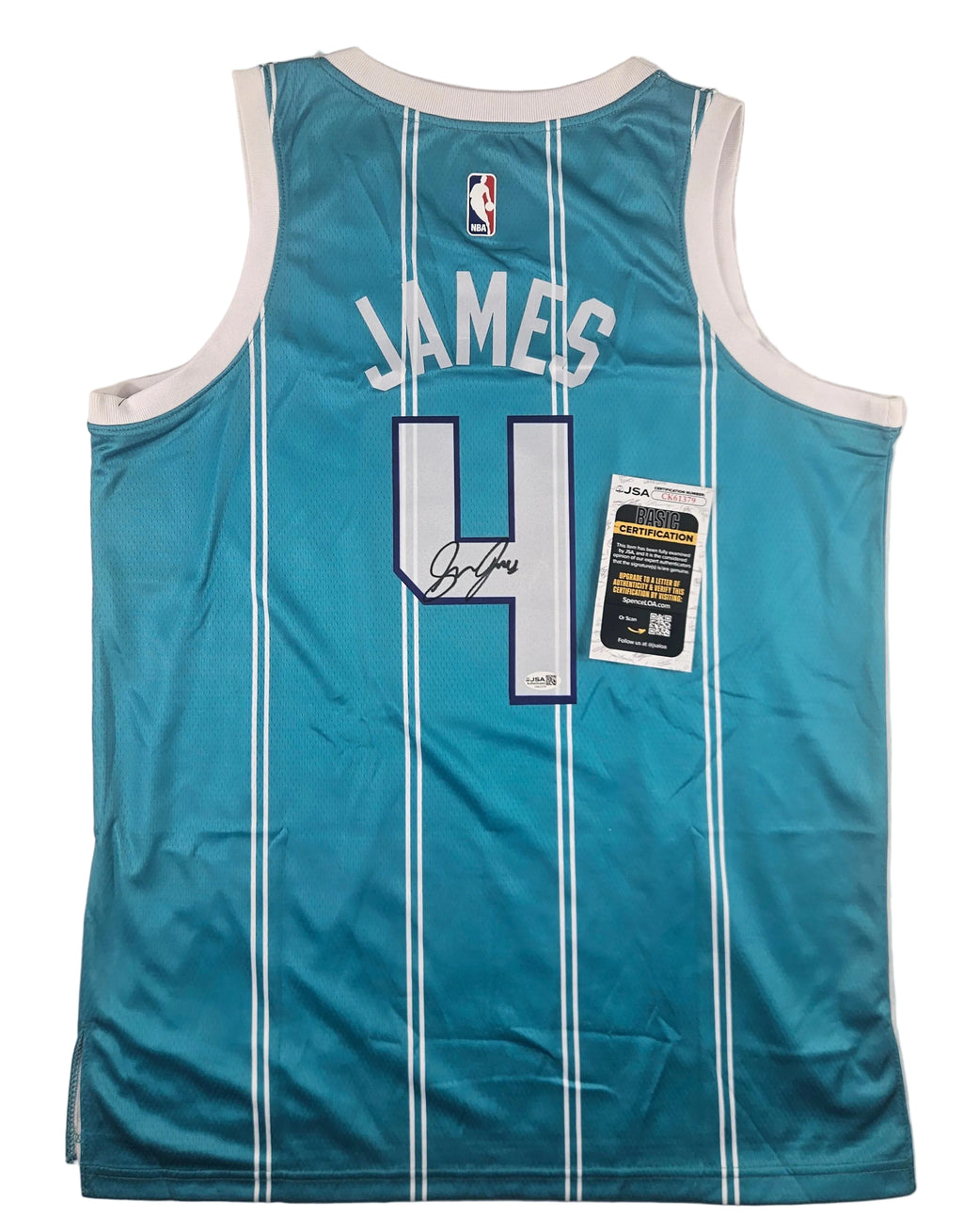 Sion James Signed Autographed Charlotte Hornets Teal Jersey JSA COA