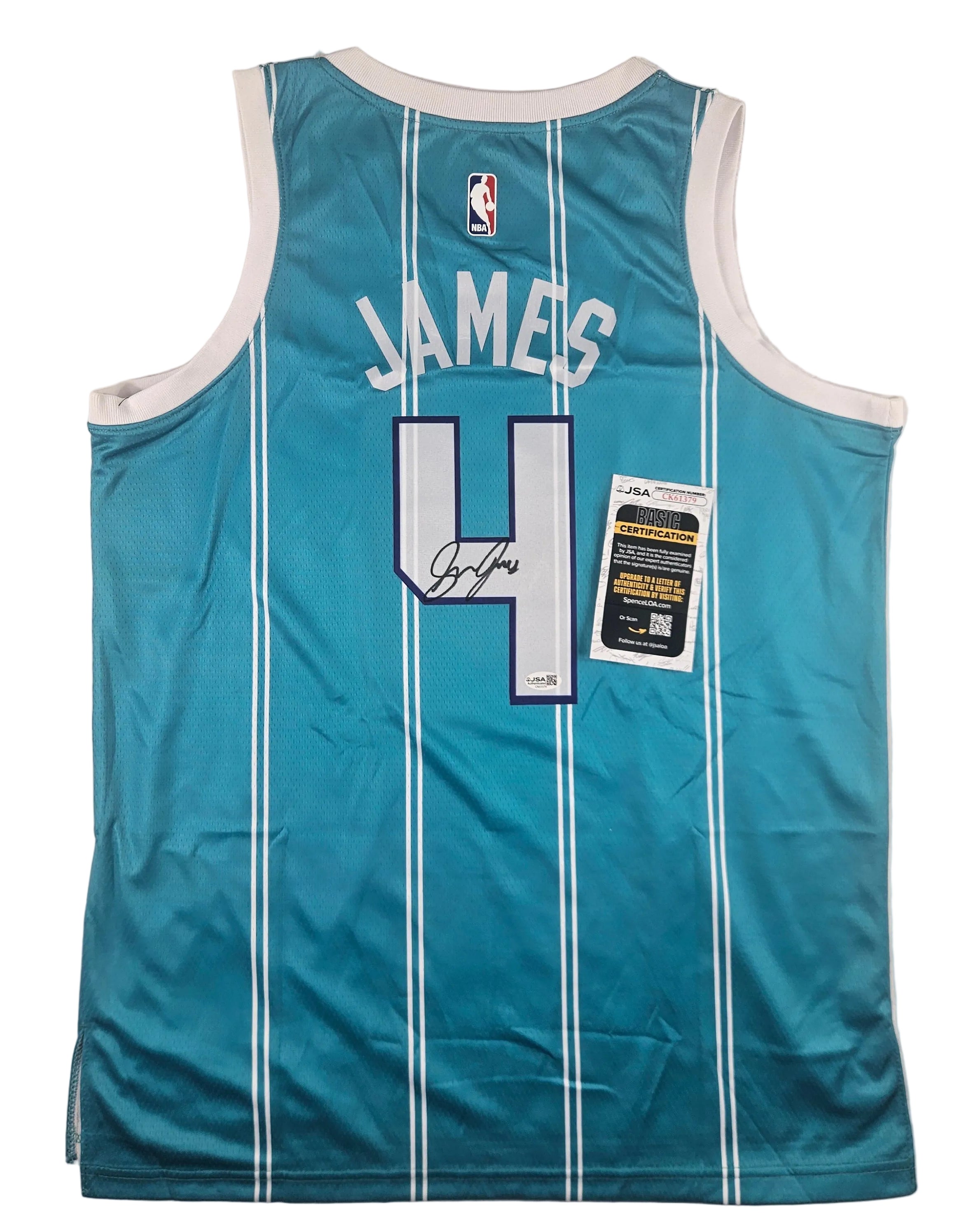 Sion James Signed Autographed Charlotte Hornets Teal Jersey JSA COA
