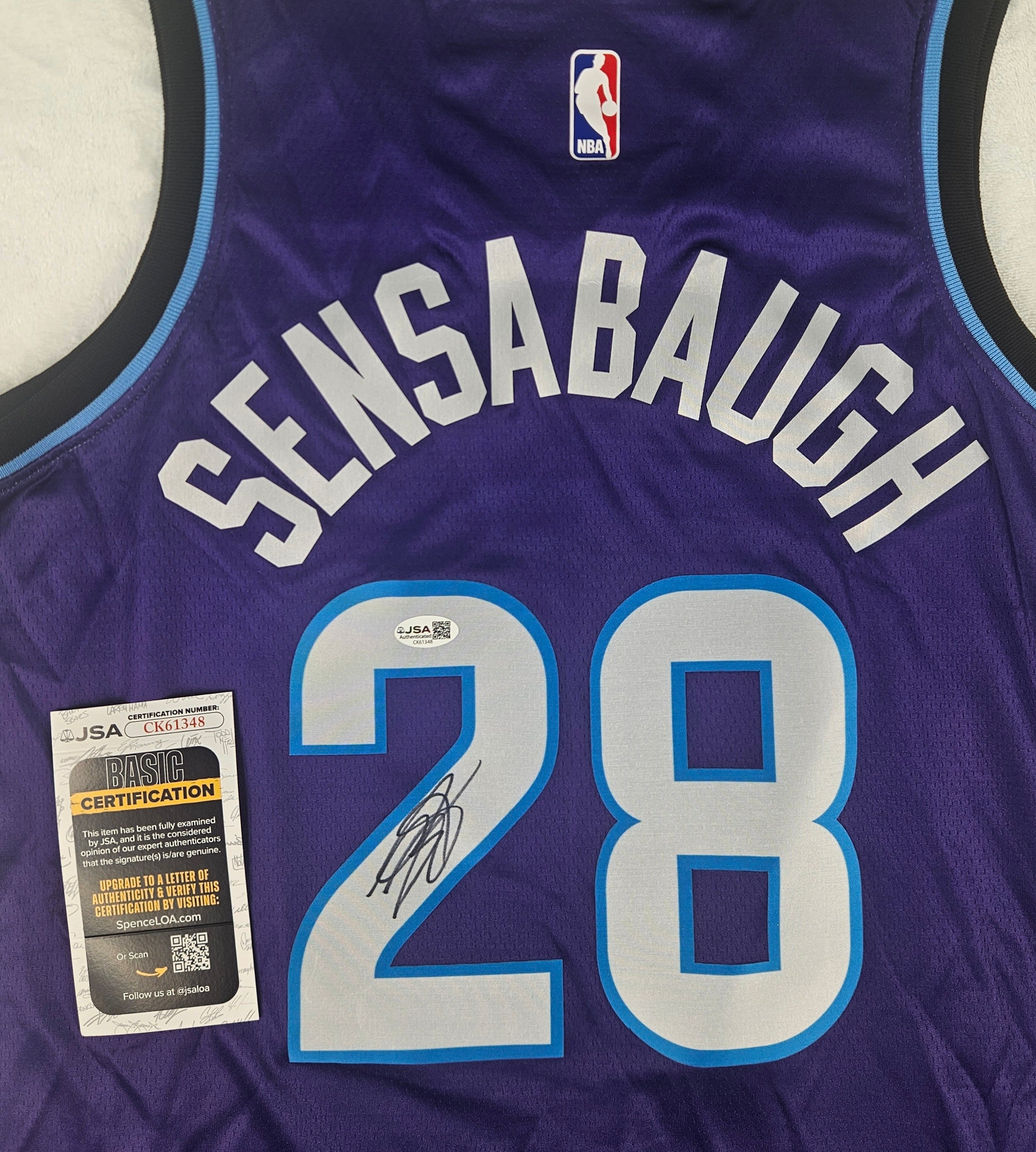 Brice Sensabaugh Signed Autographed Utah Jazz Jersey JSA COA