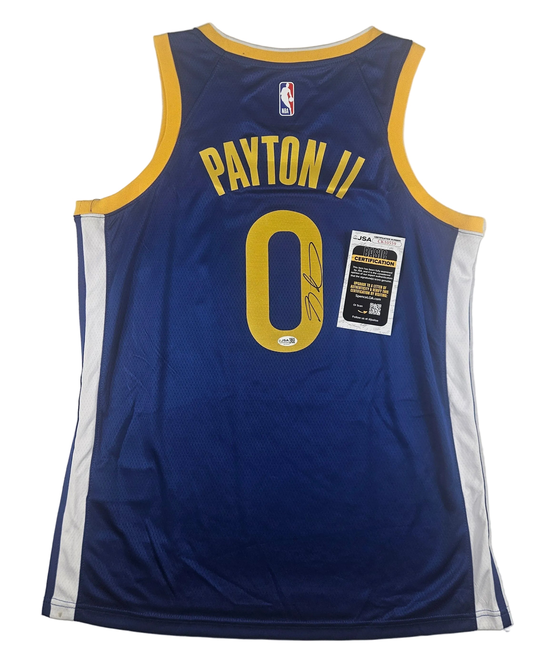 Gary Payton II Signed Autograph Golden State Warriors Blue Jersey JSA COA