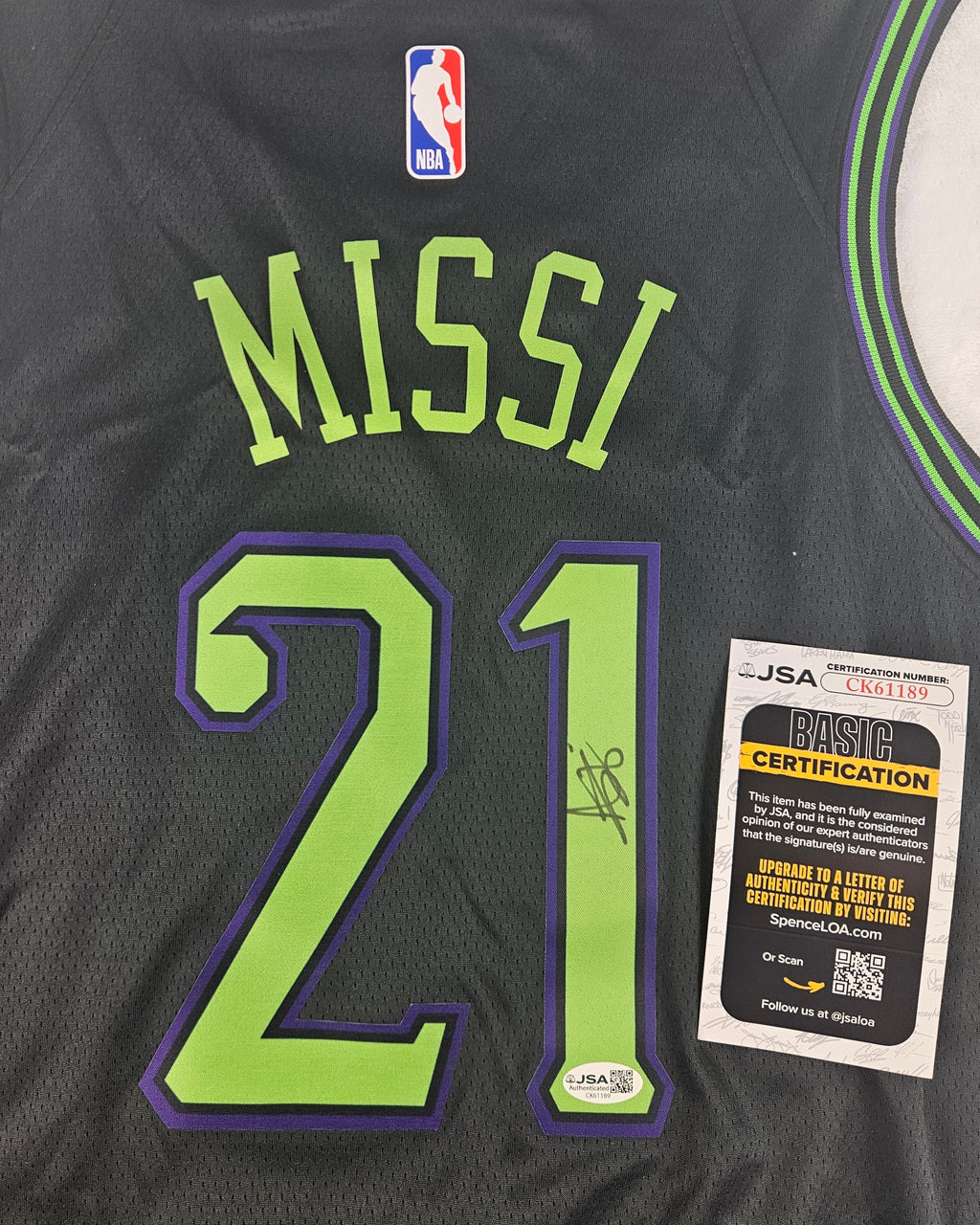 Yves Missi Signed Autographed New Orleans Pelicans Jersey JSA COA