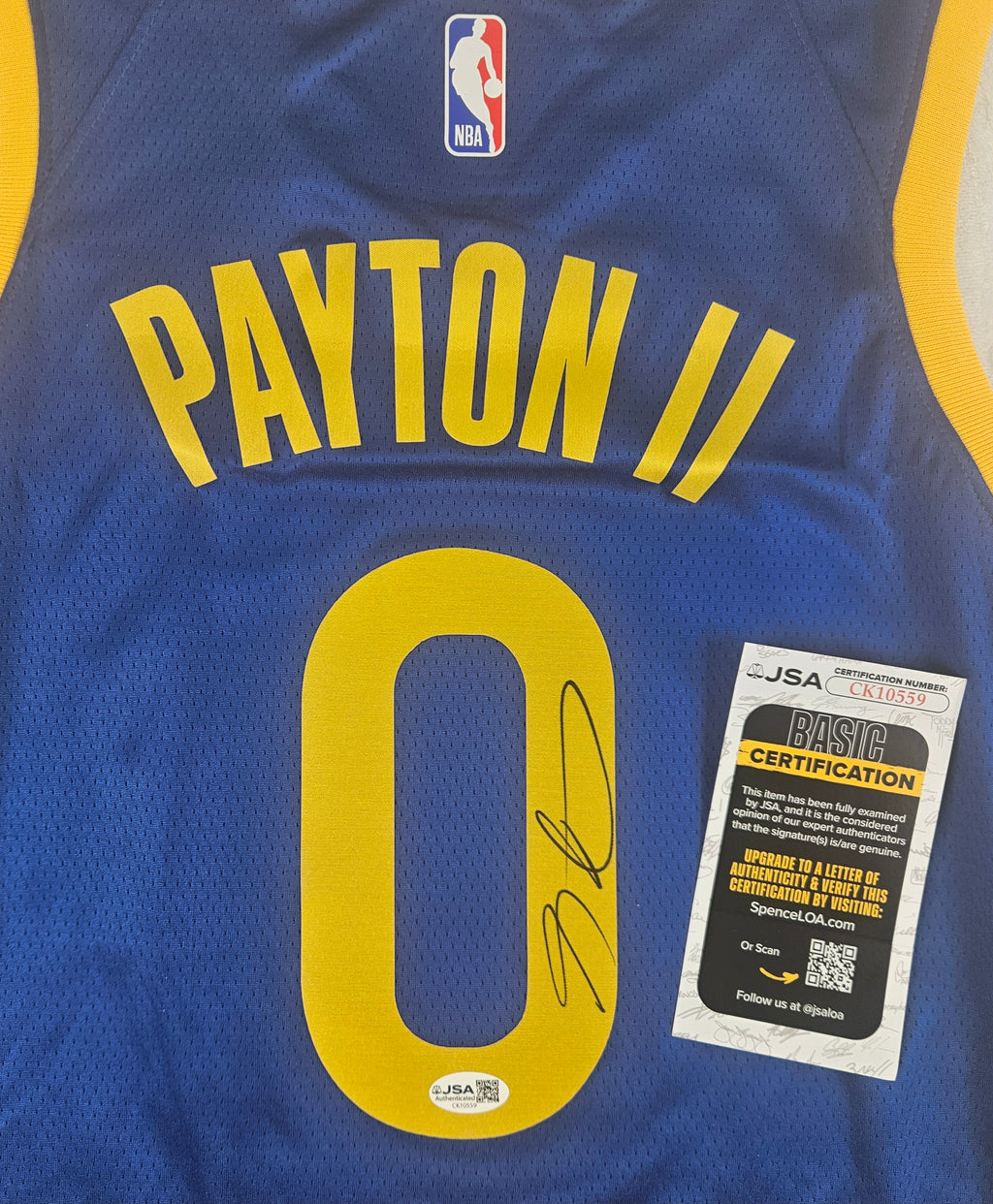 Gary Payton II Signed Autograph Golden State Warriors Blue Jersey JSA COA