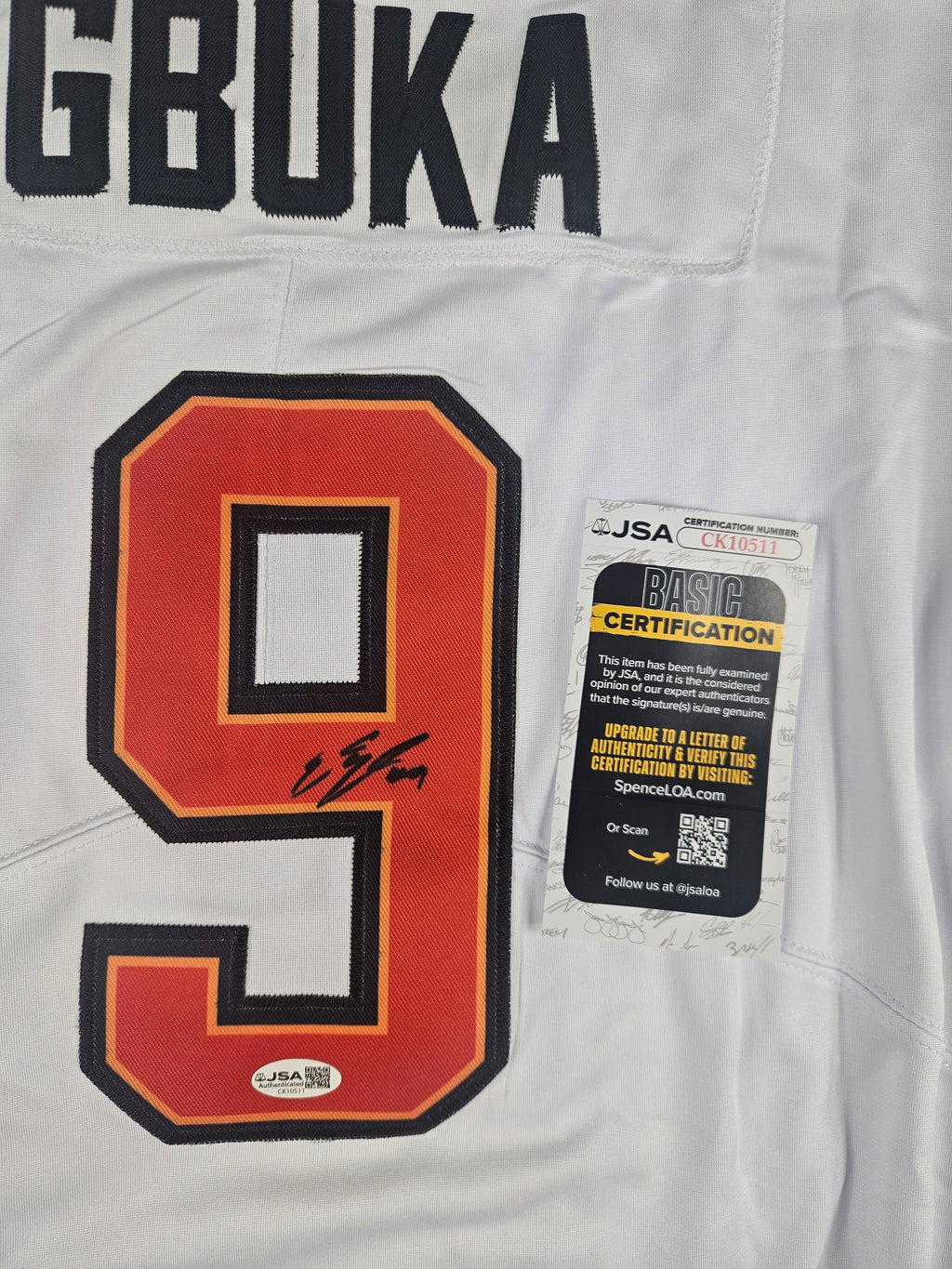 Emeka Egbuka Signed Autographed Tampa Bay Buccaneers Jersey JSA COA