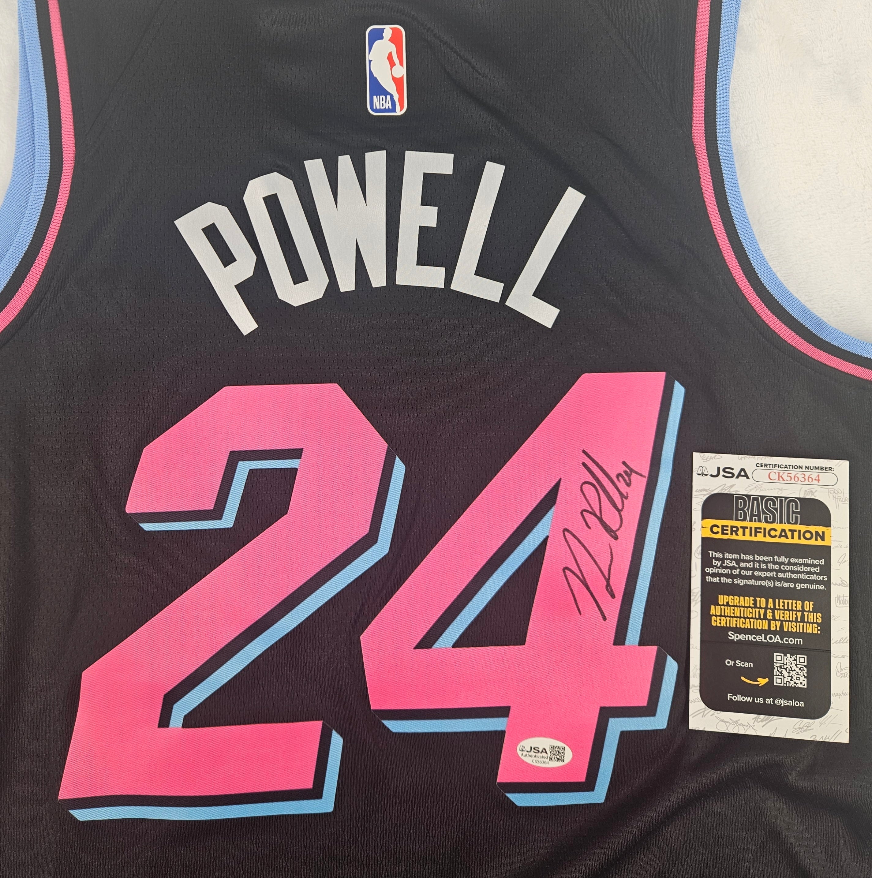 Norman Powell Signed Autographed Miami Heat Black Jersey JSA COA