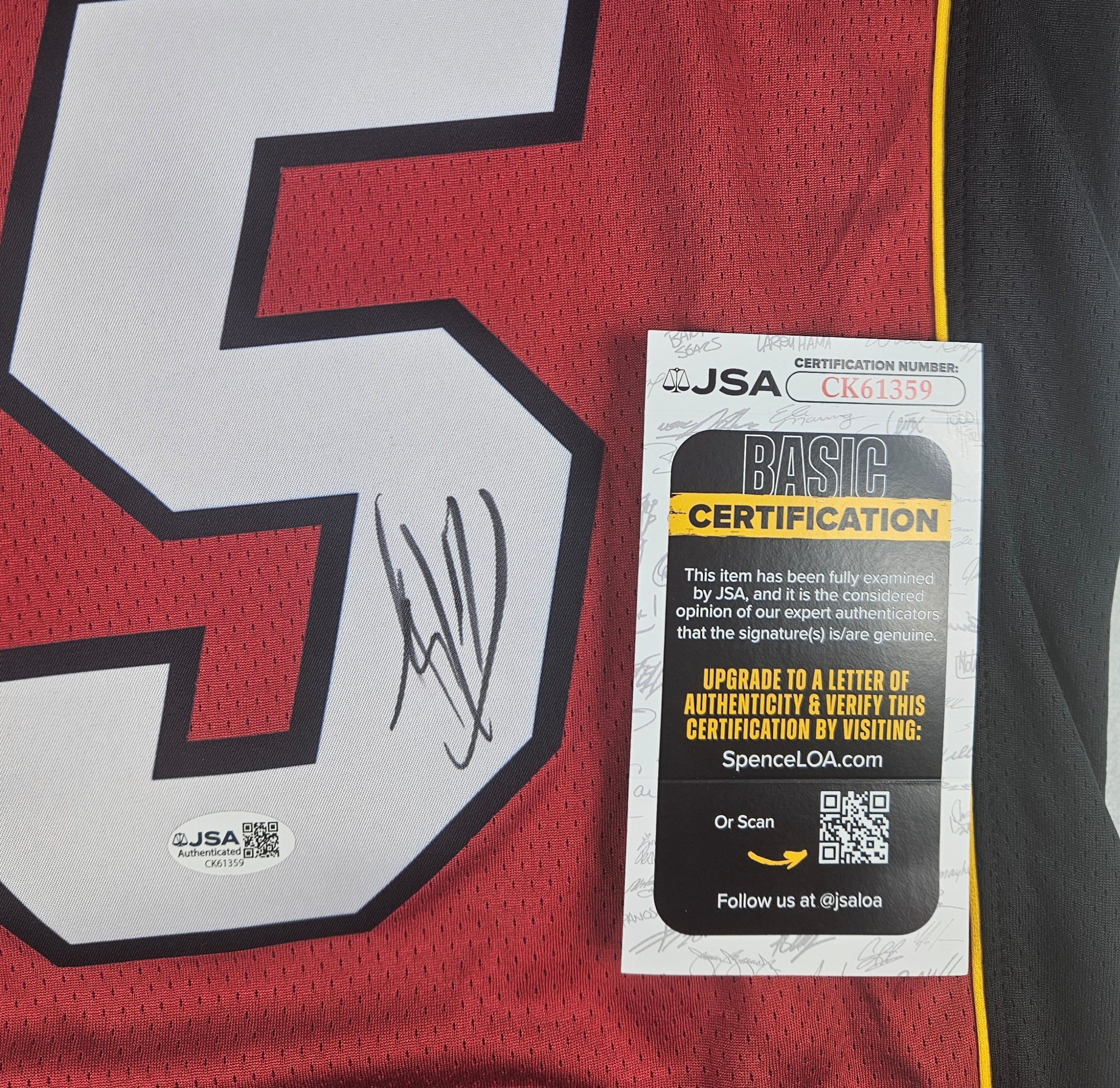 Kasparas Jakucionis Signed Autographed Miami Heat Jersey JSA COA