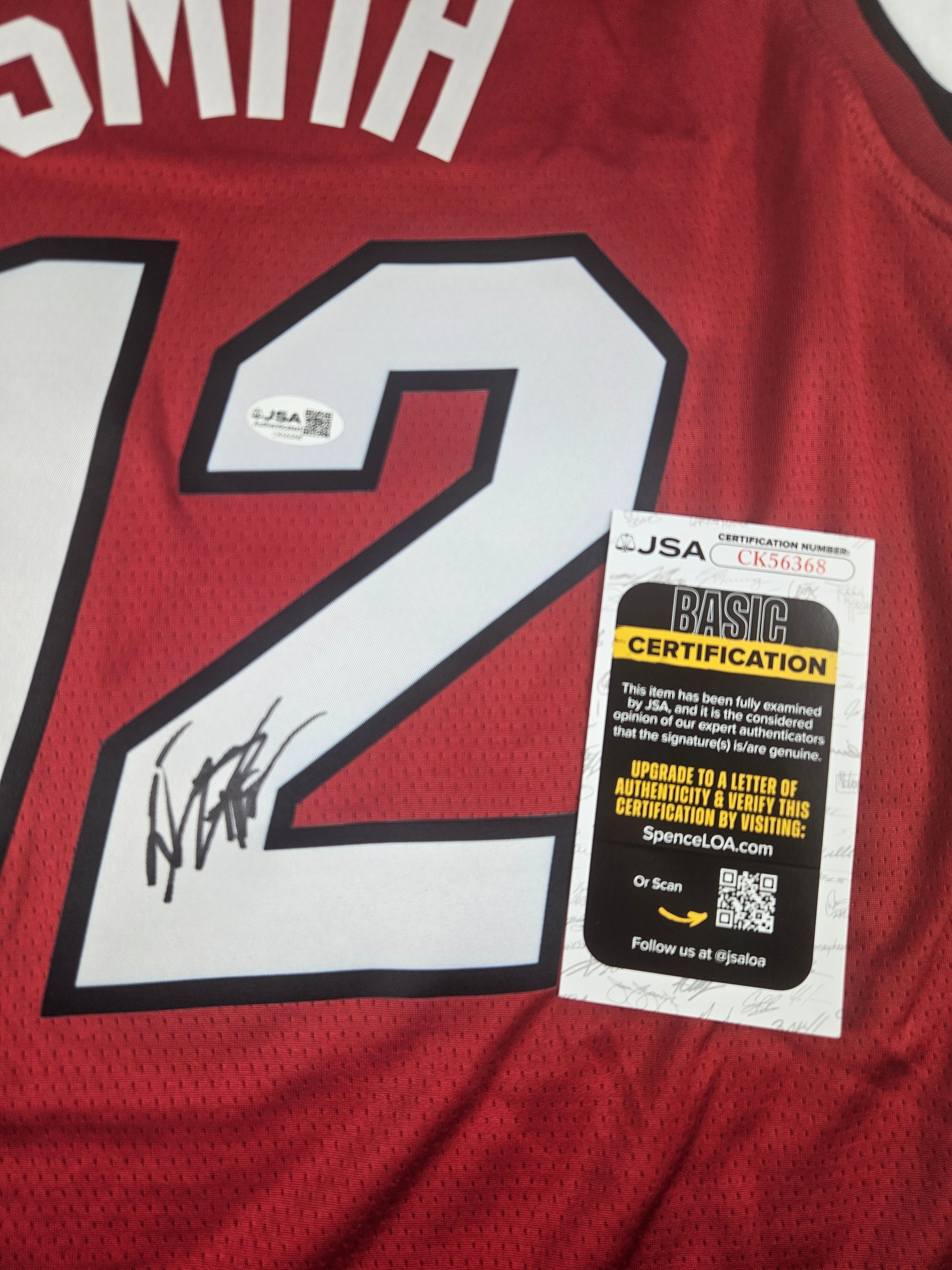 Dru Smith Signed Autographed Miami Heat Red Jersey JSA COA