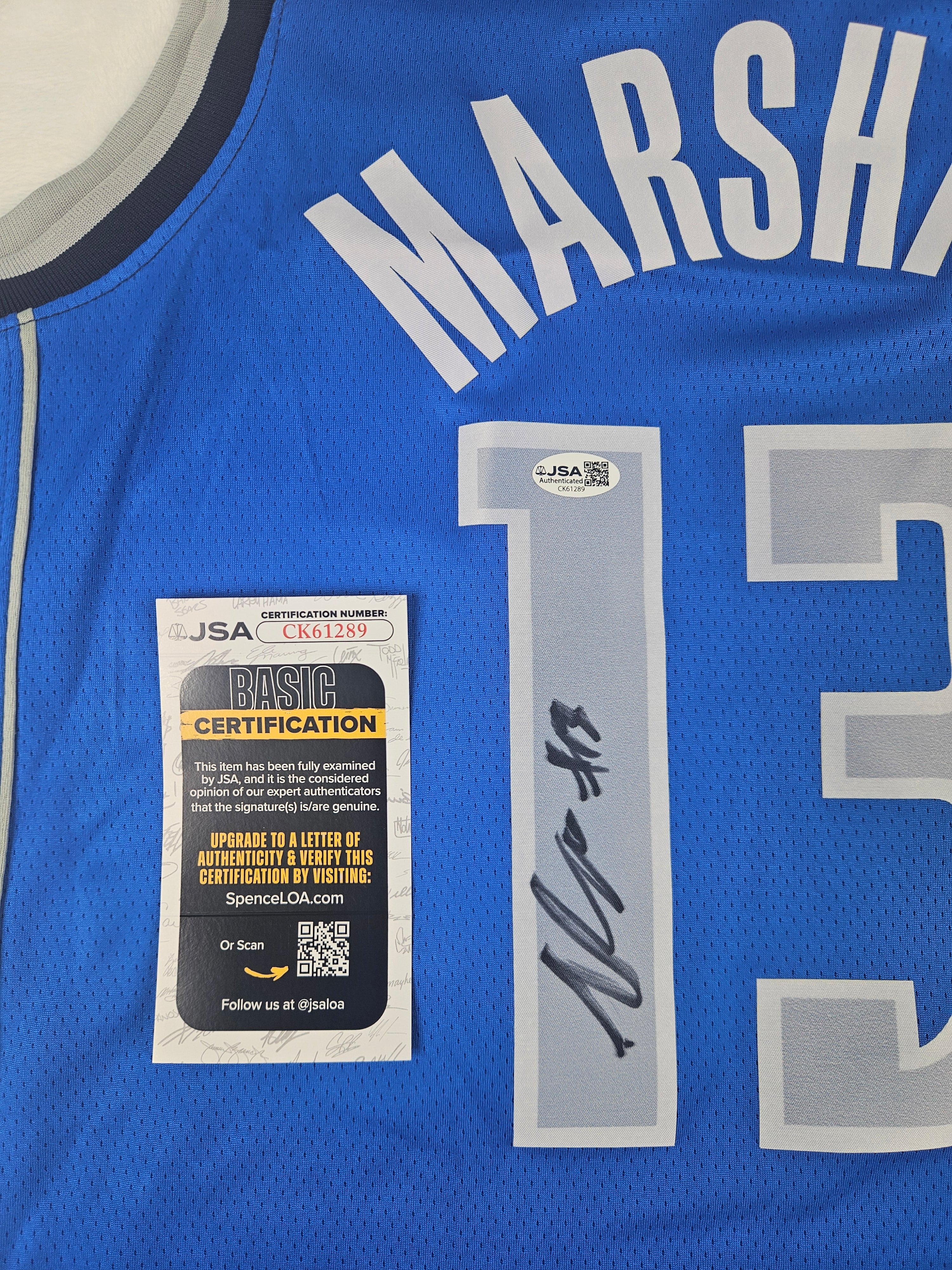 Naji Marshall Signed Dallas Mavericks Blue Jersey Autographed JSA COA