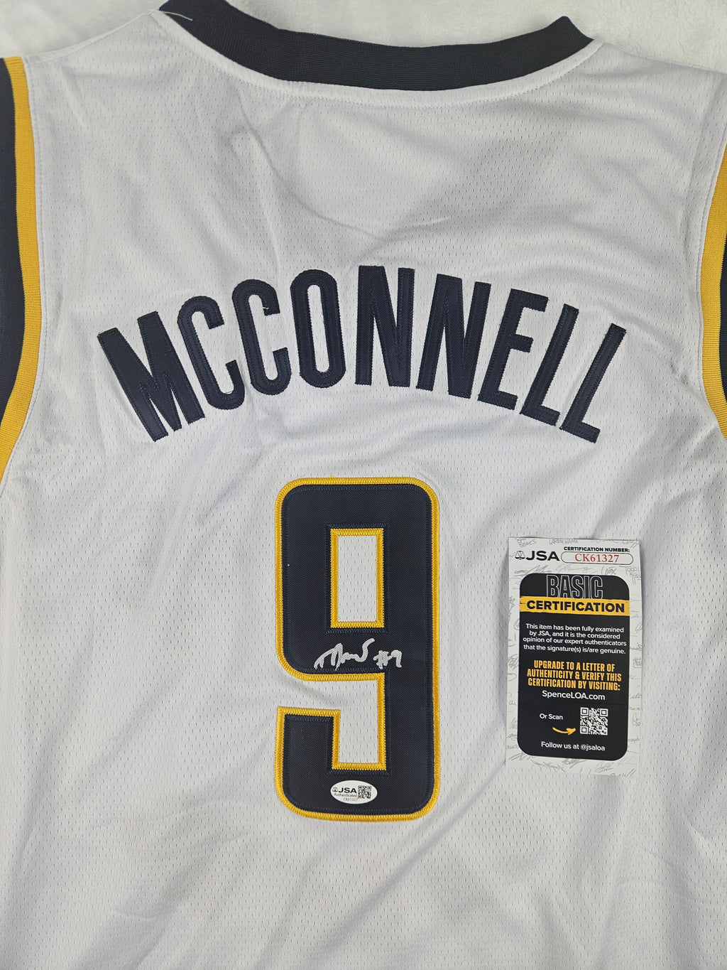 TJ McConnell Signed Autographed Indiana Pacers White Jersey JSA COA
