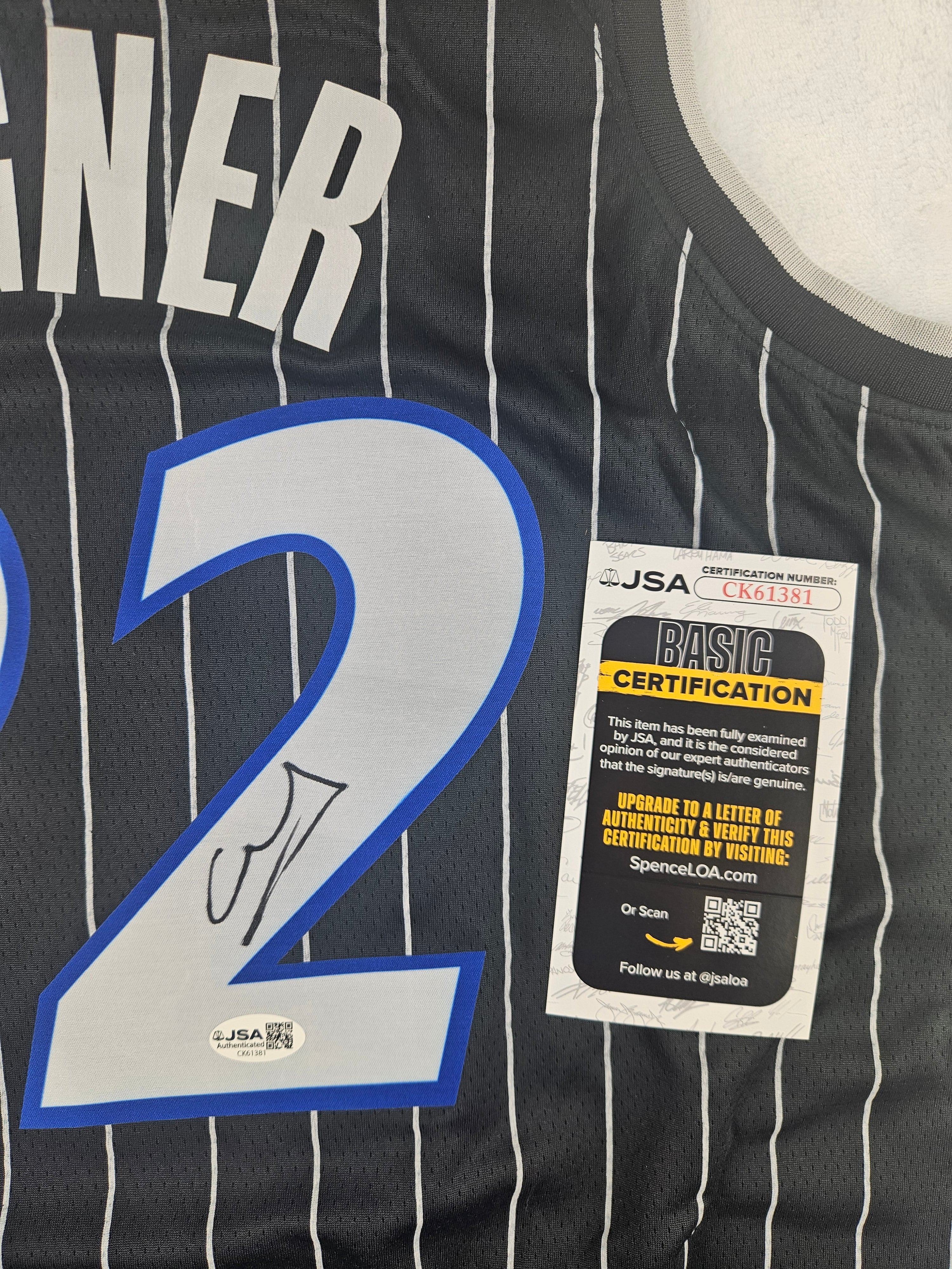 Franz Wagner Signed Autographed Orlando Magic Black Jersey JSA COA