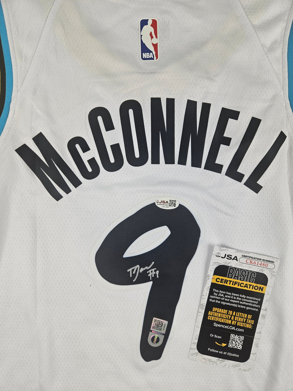TJ McConnell Signed Autographed Indiana Pacers Jersey JSA COA