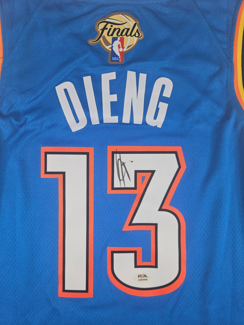 Ousmane Dieng Signed Autographed Oklahoma City Thunder Blue Jersey PSA Certified
