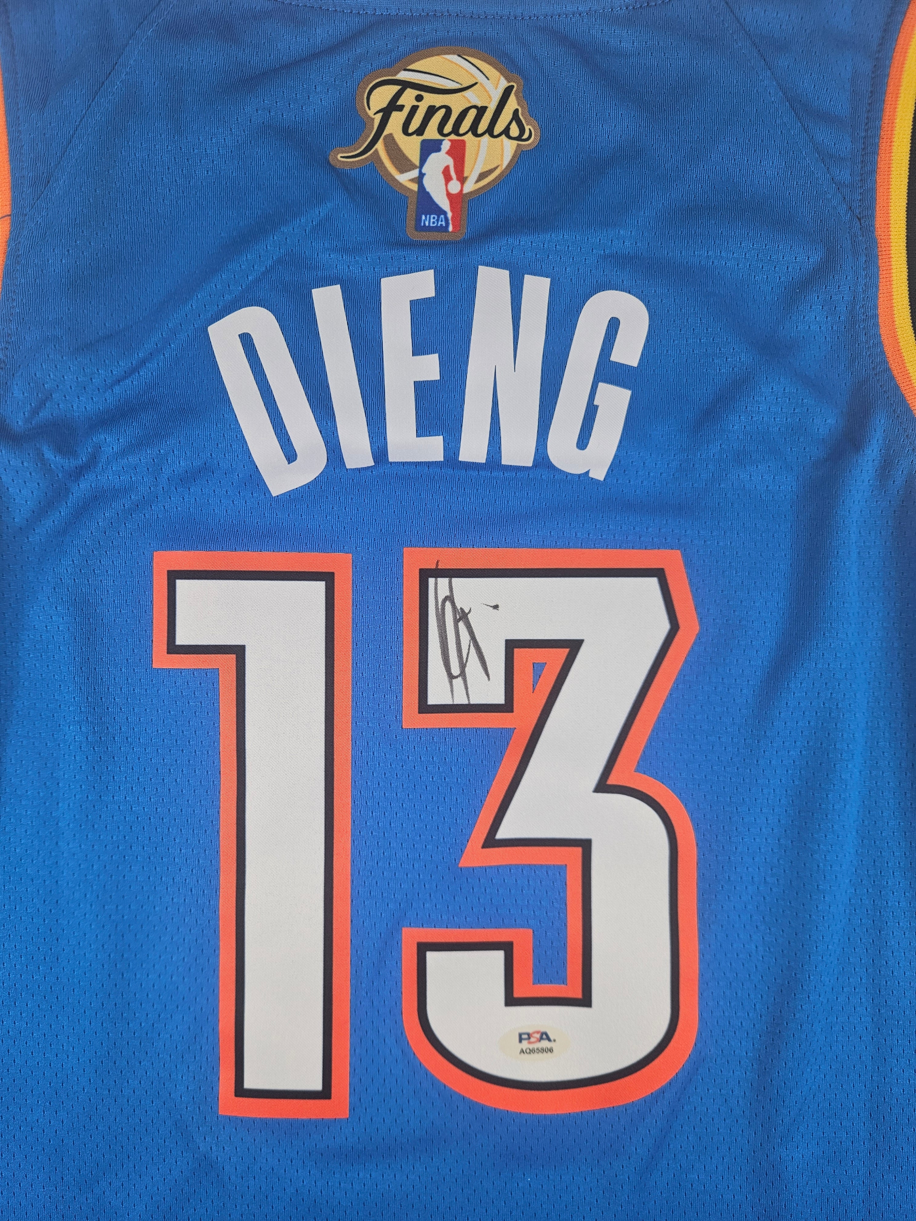 Ousmane Dieng Signed Autographed Oklahoma City Thunder Blue Jersey PSA Certified