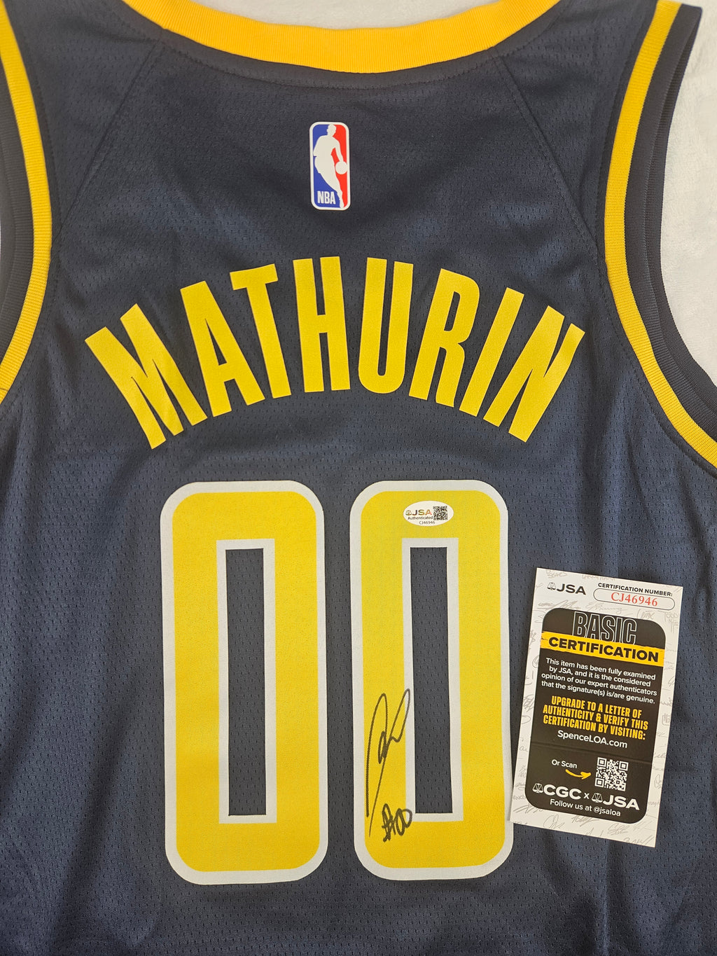 Bennedict Mathurin Signed Autographed Indiana Pacers Jersey JSA COA
