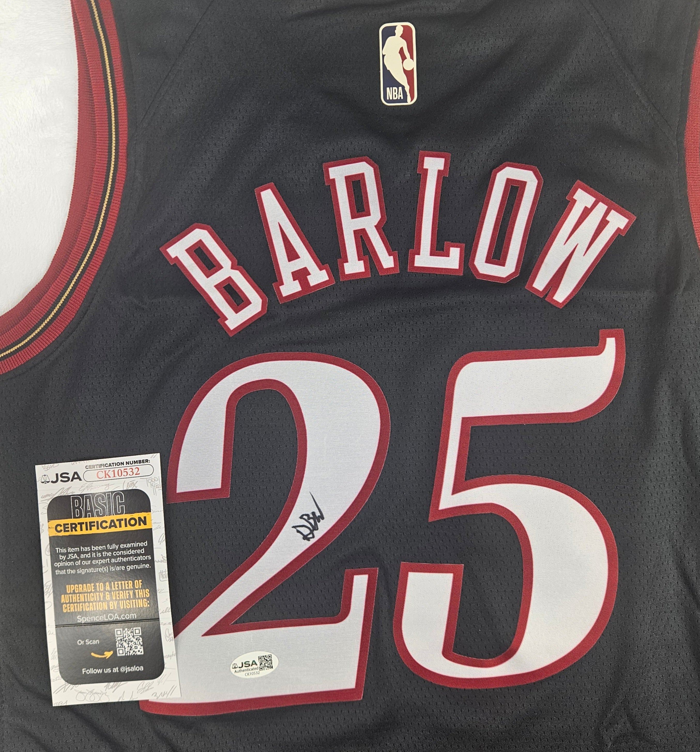 Dominick Barlow Signed Autographed Philadelphia 76ers Jersey JSA COA