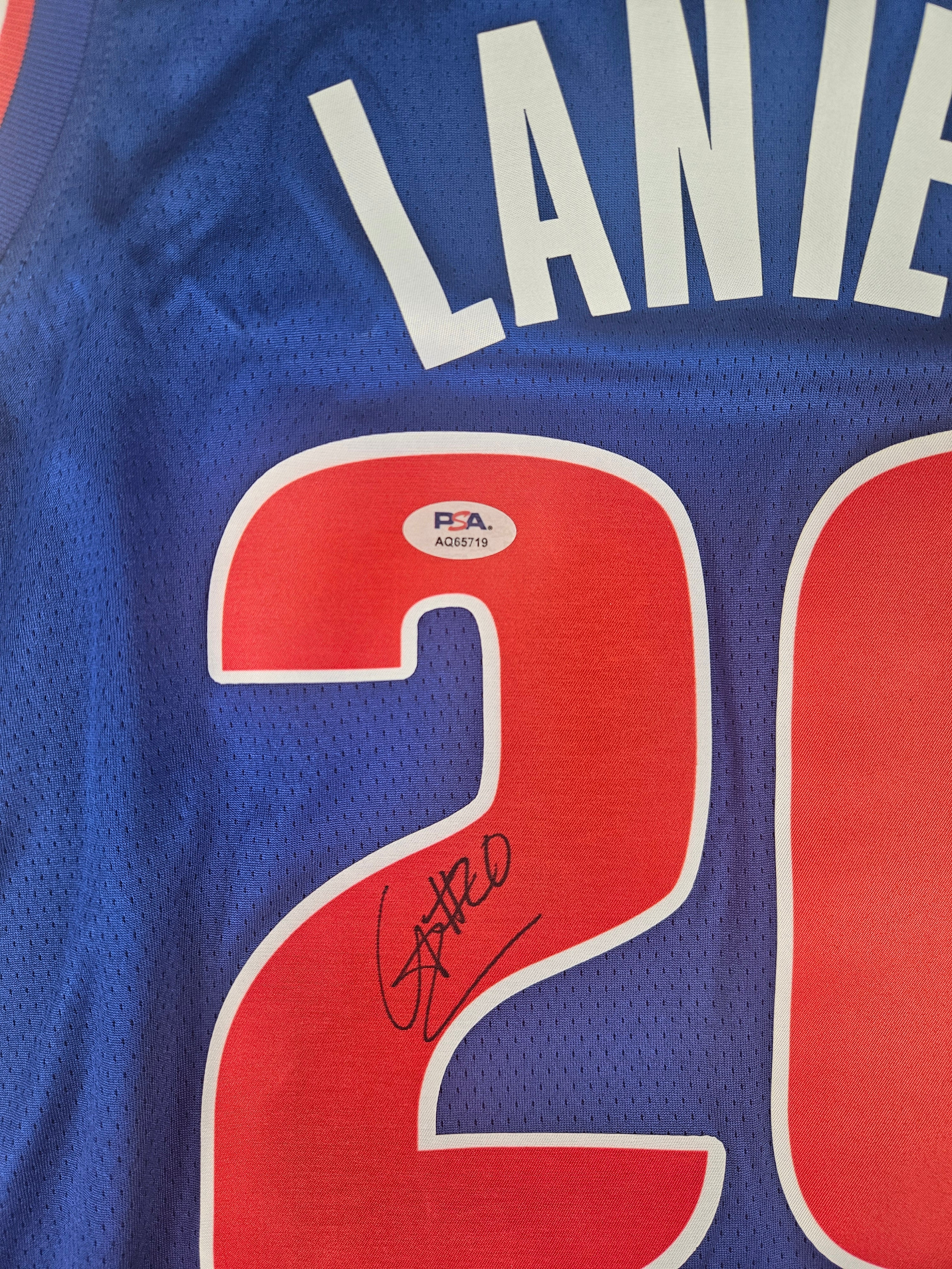 Chaz Lanier Signed Autographed Detroit Pistons Jersey PSA Certified