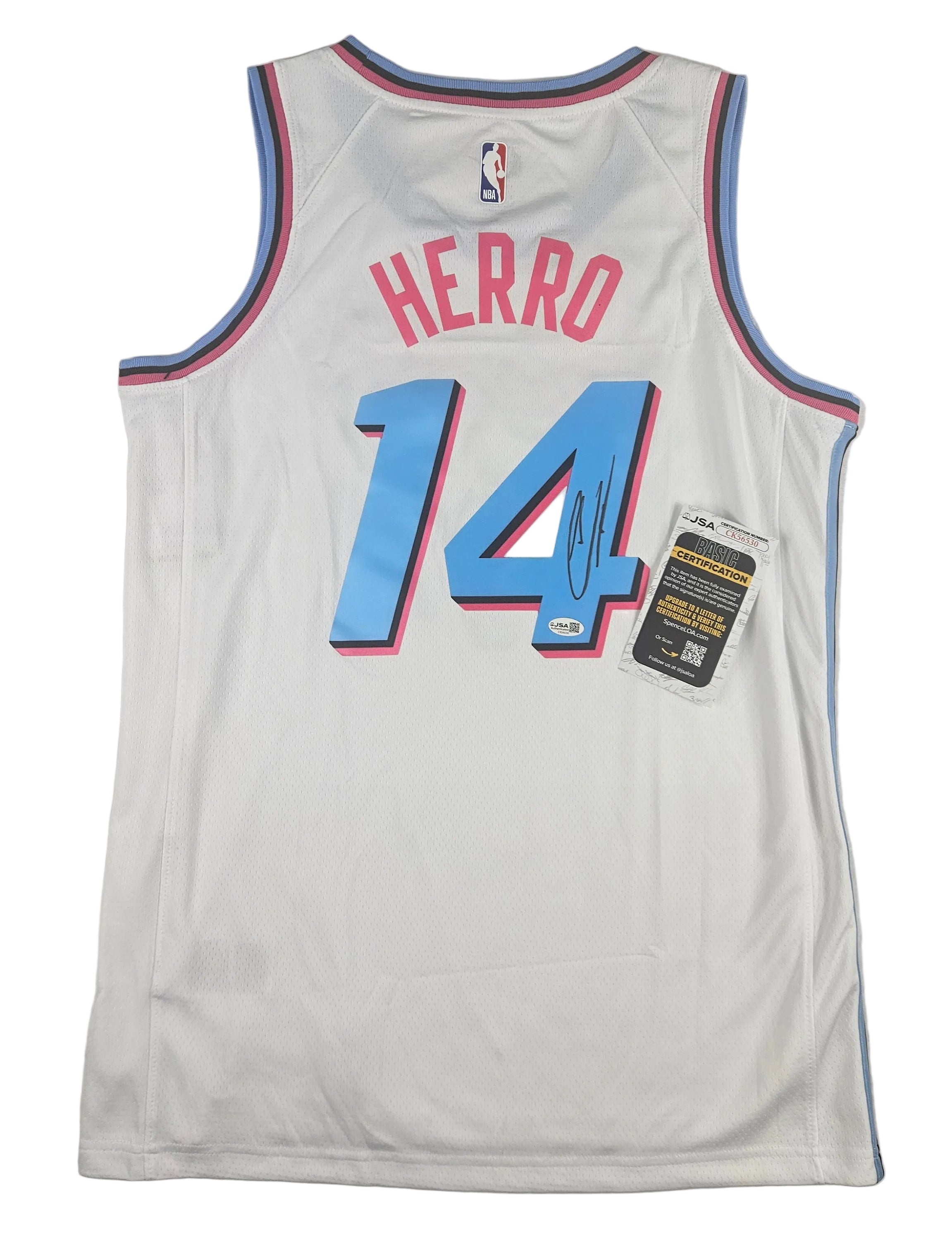 Tyler Herro Signed Autographed Miami Heat White Jersey JSA COA