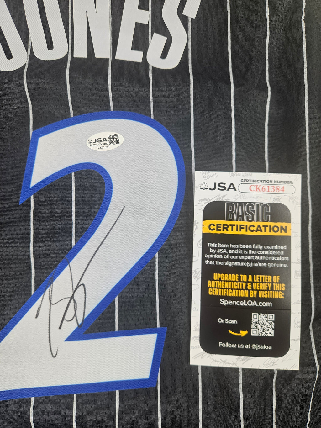 Tyus Jones Signed Autographed Orlando Magic Jersey JSA COA