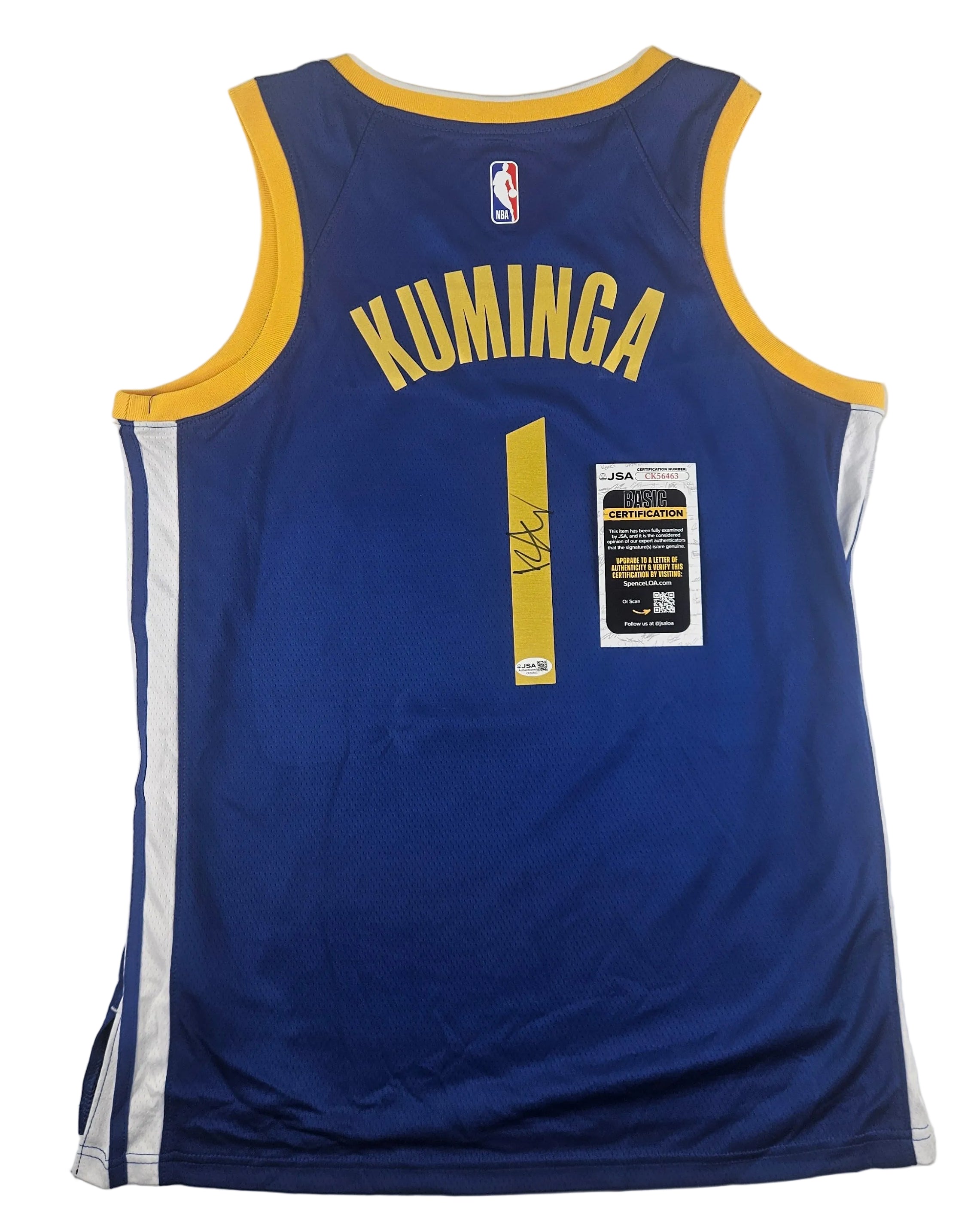 Jonathan Kuminga Signed Autograph Golden State Warriors Jersey JSA COA